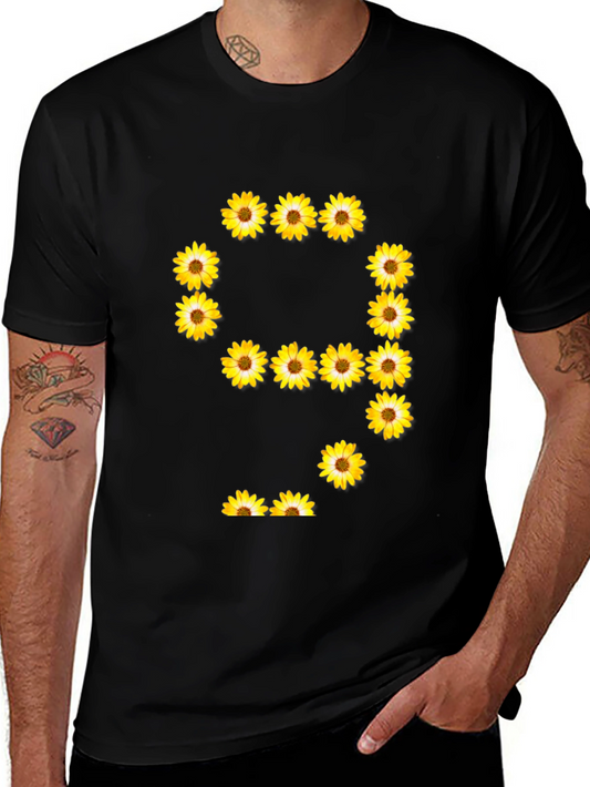 Sunflower Number 9 Graphic Black T-Shirt