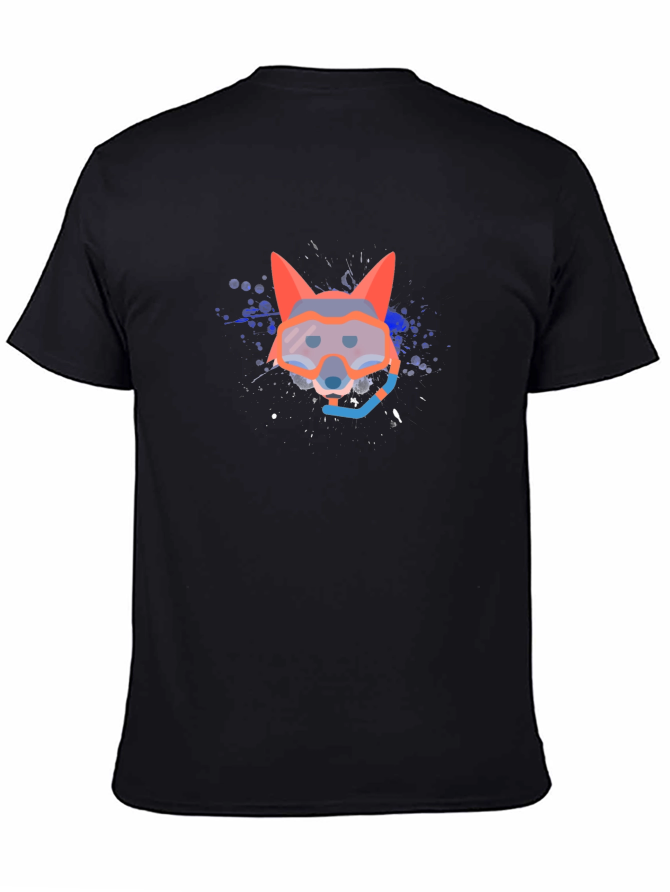 Diver Fox Graphic Tee - Black Cotton Comfort