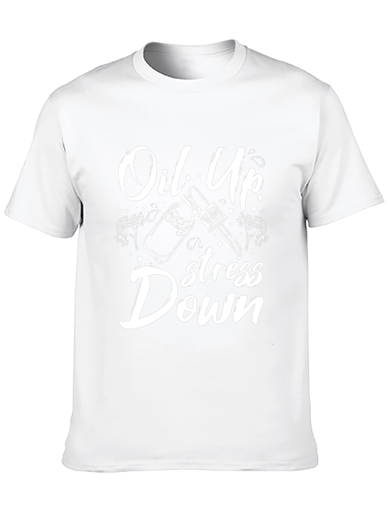 Oil Up Stress Down Black Graphic Tee