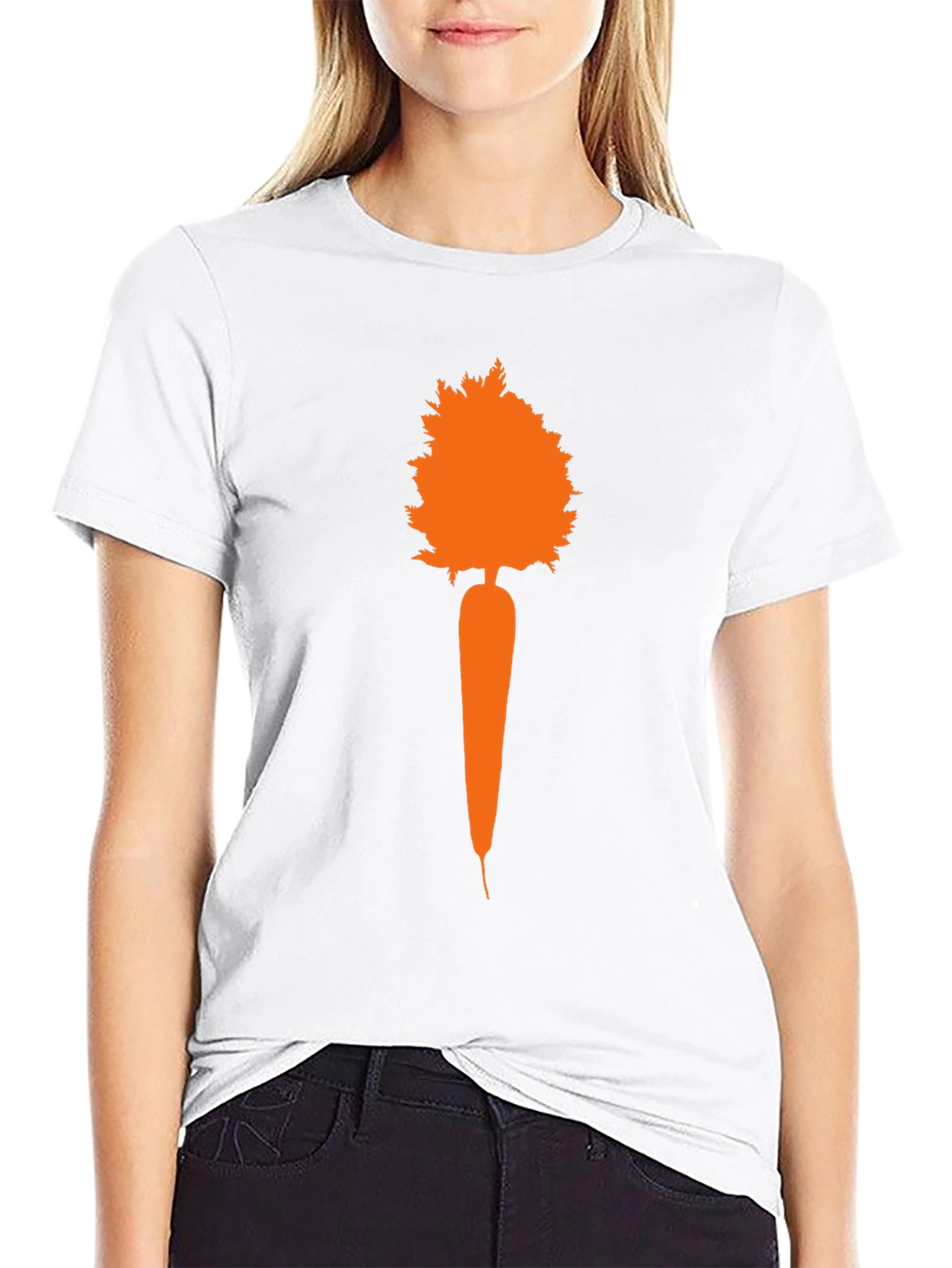 Carrot Tree Graphic Tee - Black Cotton T-Shirt