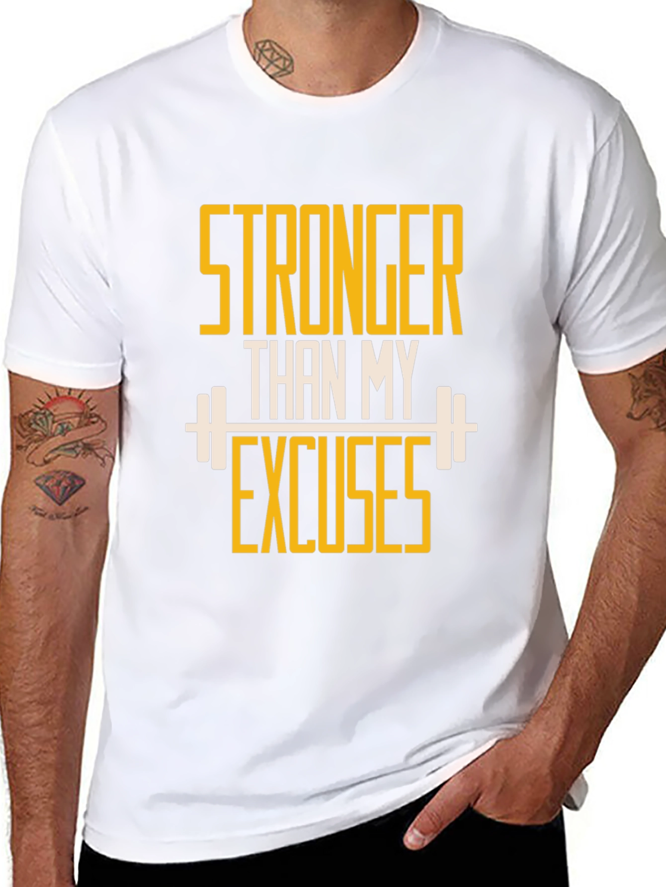 Stronger Than My Excuses Black Graphic Tee