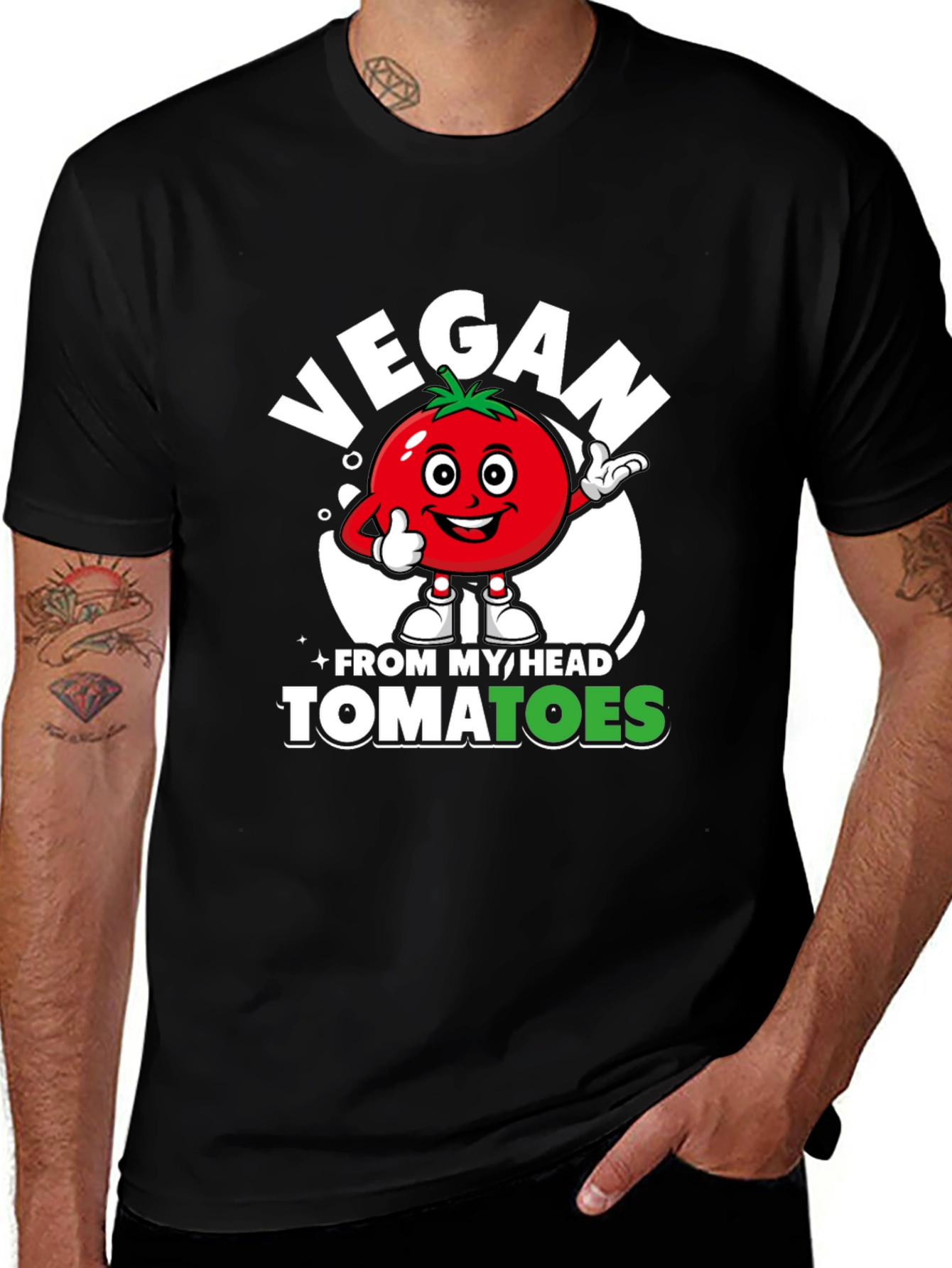 Vegan From My Head Tomatoes Graphic Tee