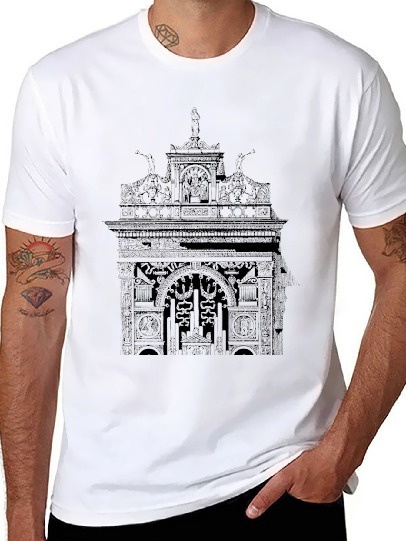 Ornate Arch Graphic Tee - Black