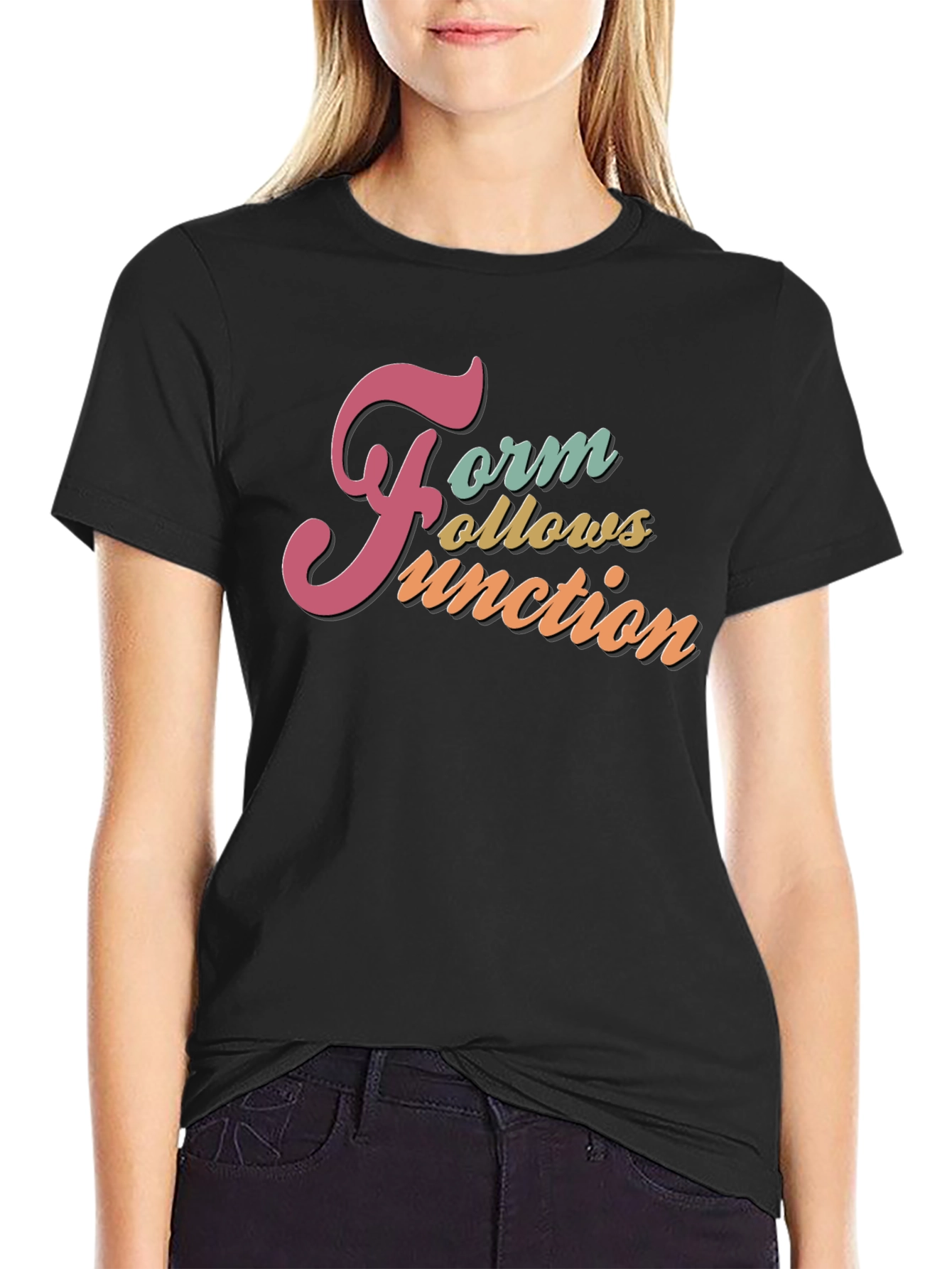 Form Follows Function Black Graphic T-Shirt