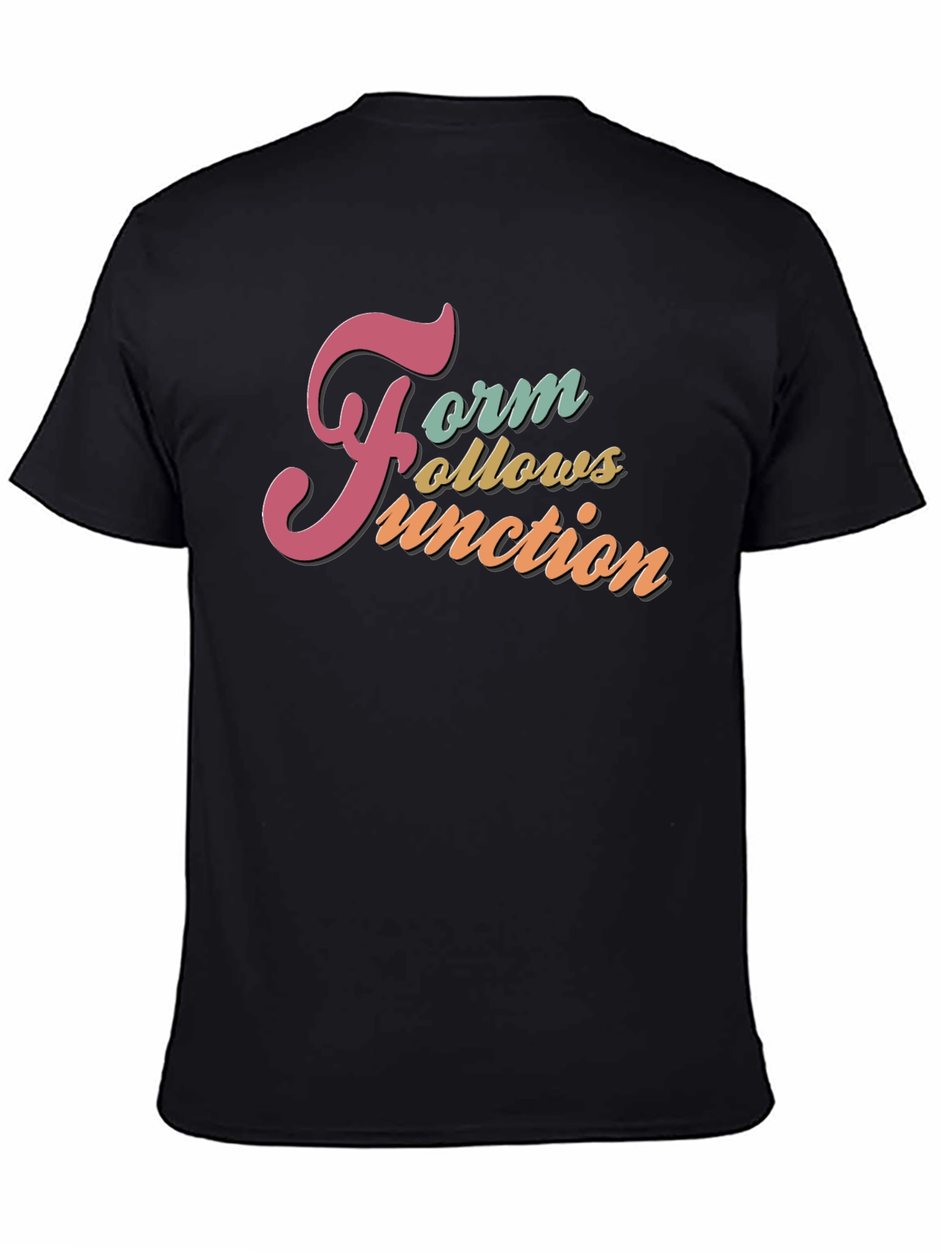 Form Follows Function Black Graphic T-Shirt