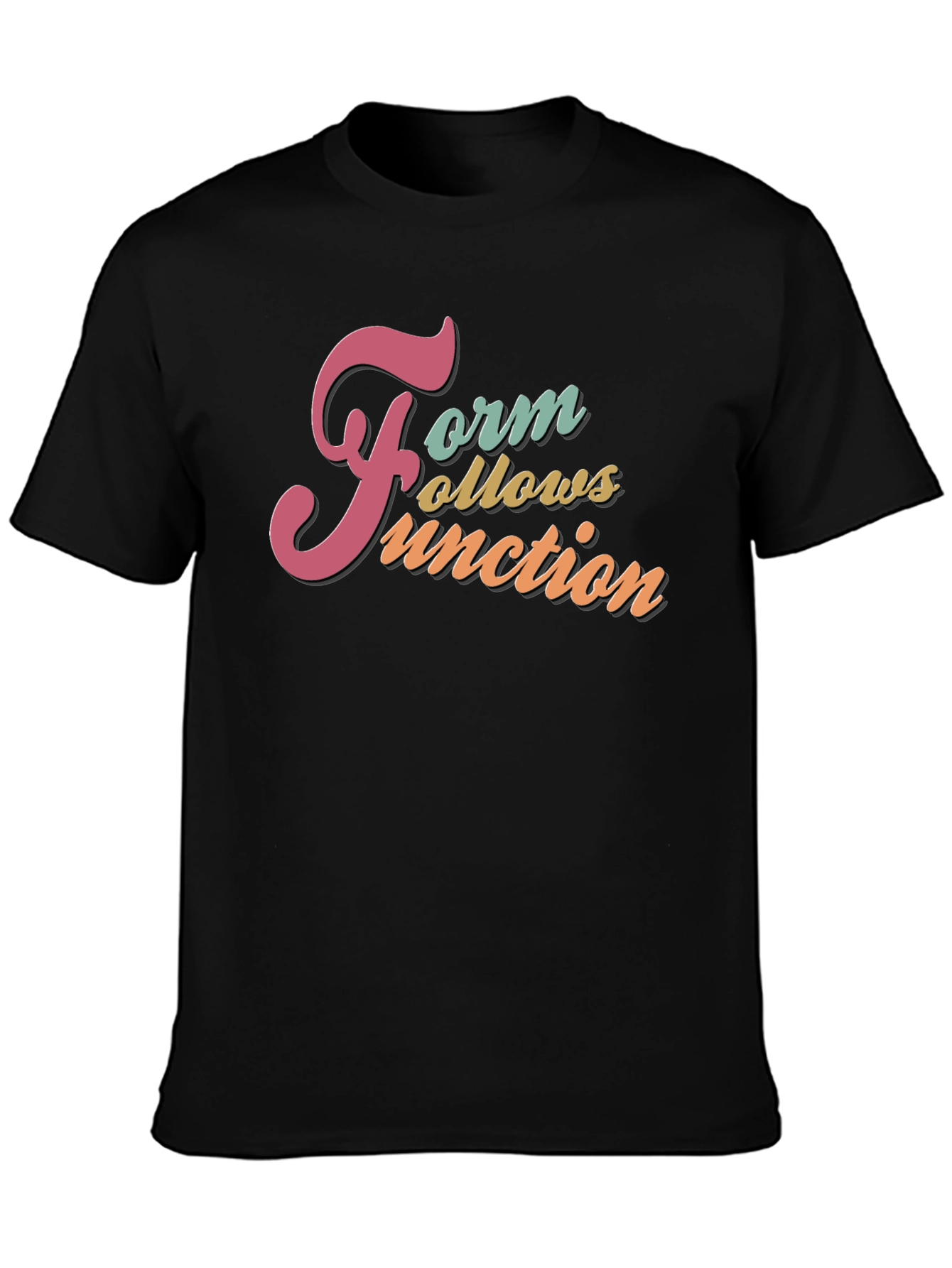 Form Follows Function Black Graphic T-Shirt