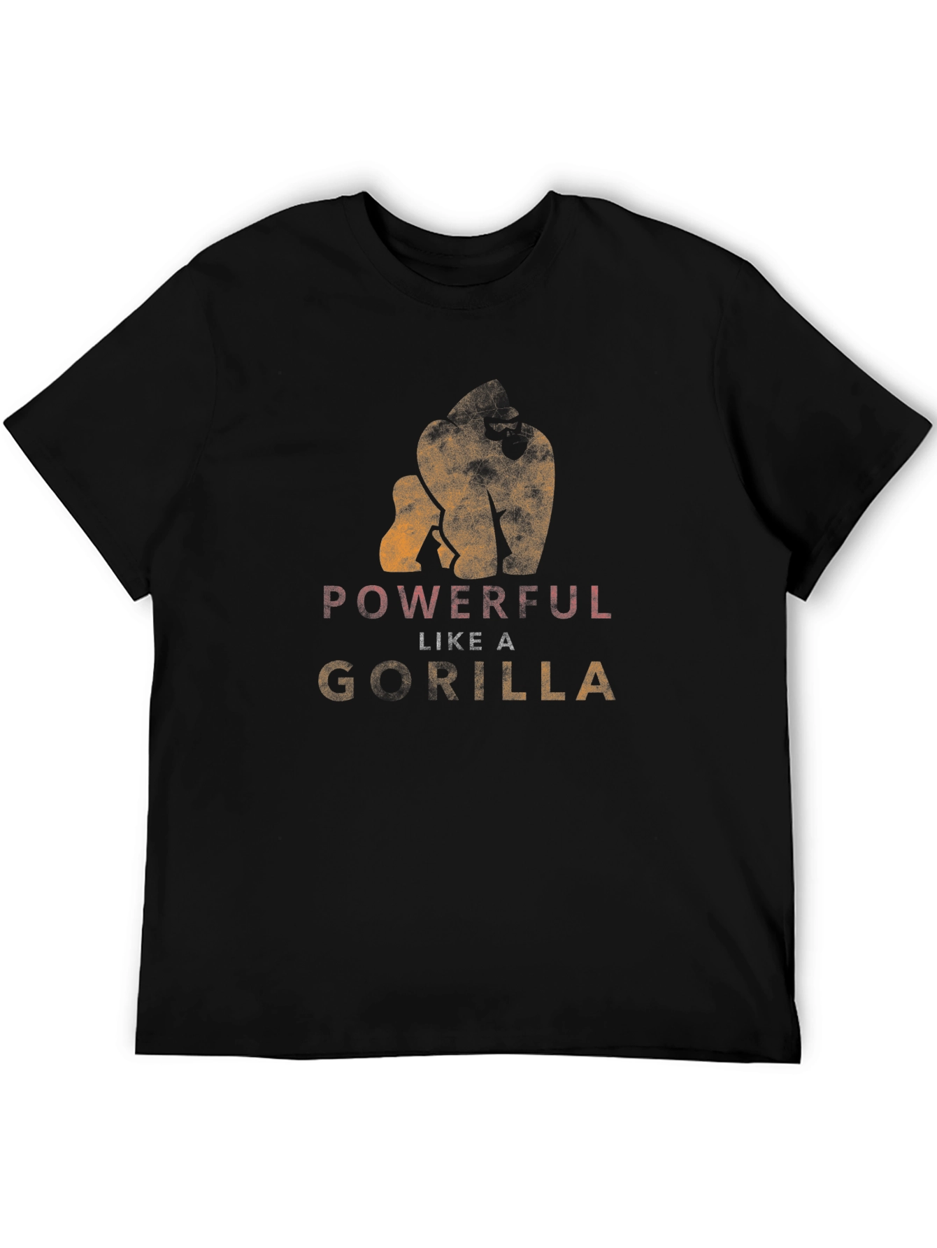 Powerful Like A Gorilla Black T-Shirt