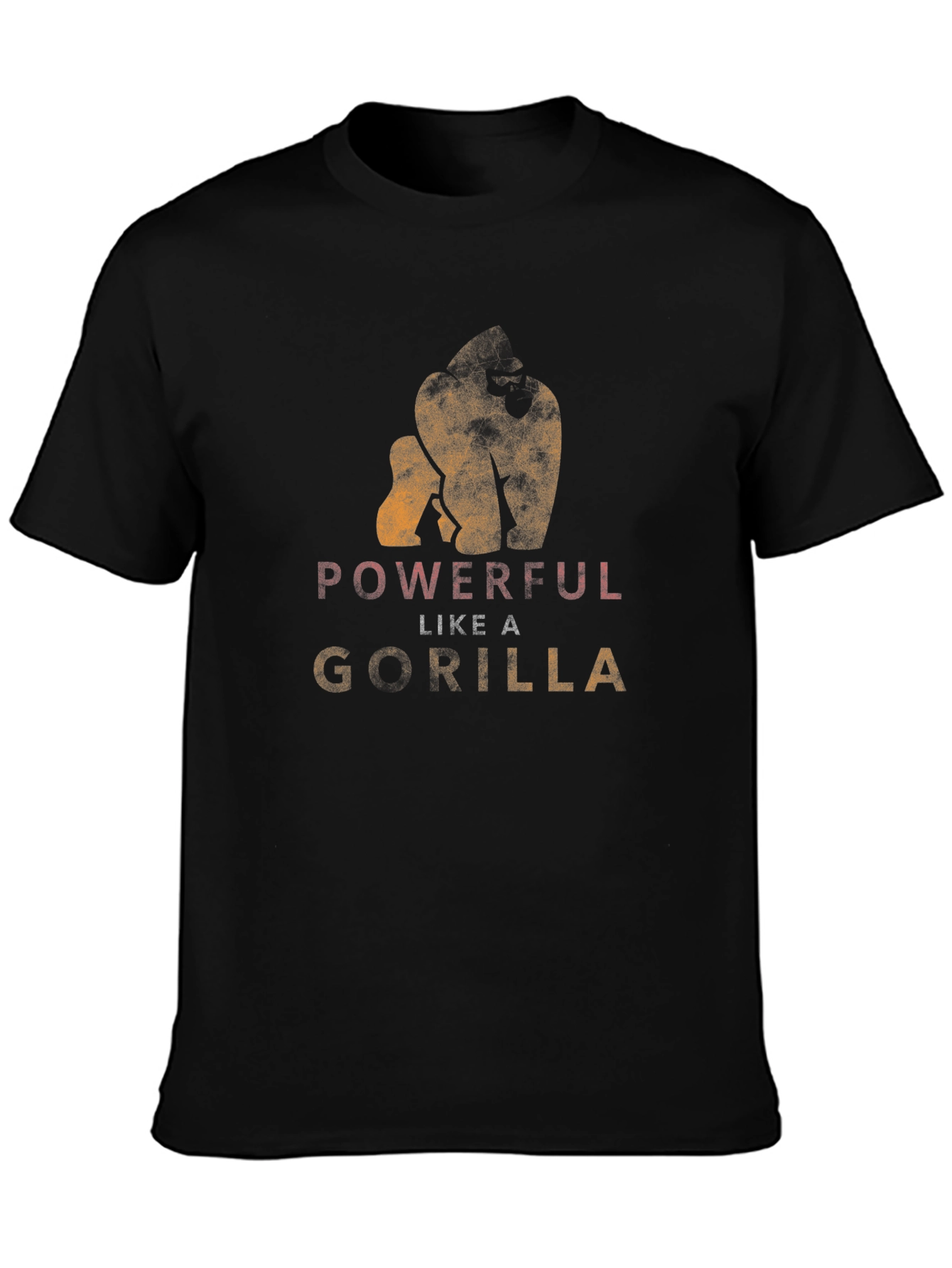 Powerful Like A Gorilla Black T-Shirt