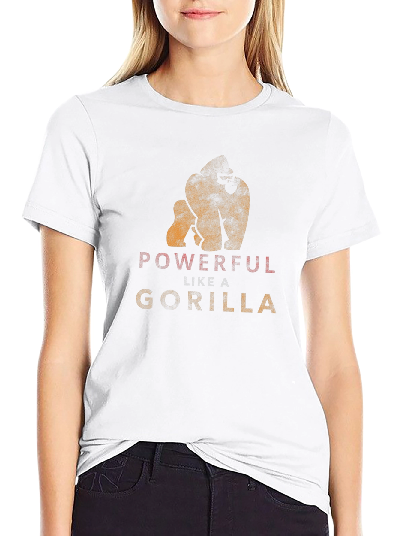 Powerful Like A Gorilla Black T-Shirt