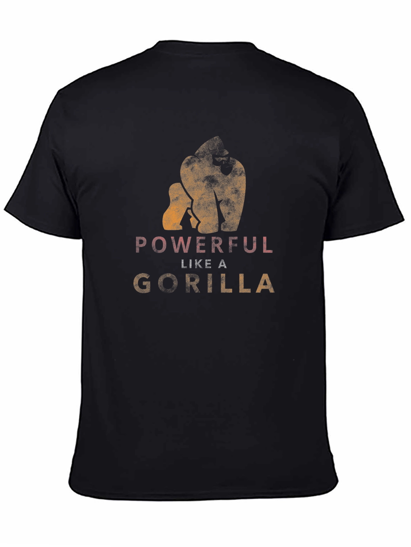 Powerful Like A Gorilla Black T-Shirt