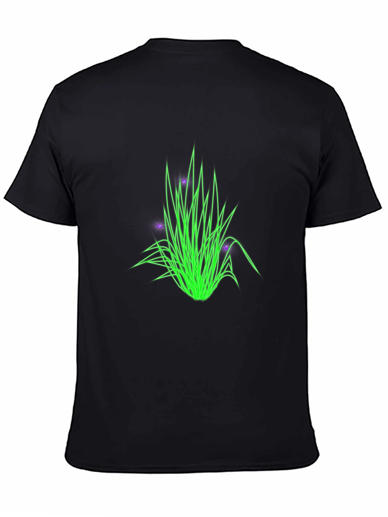 Neon Grass Graphic Tee - Stylish Black T-Shirt