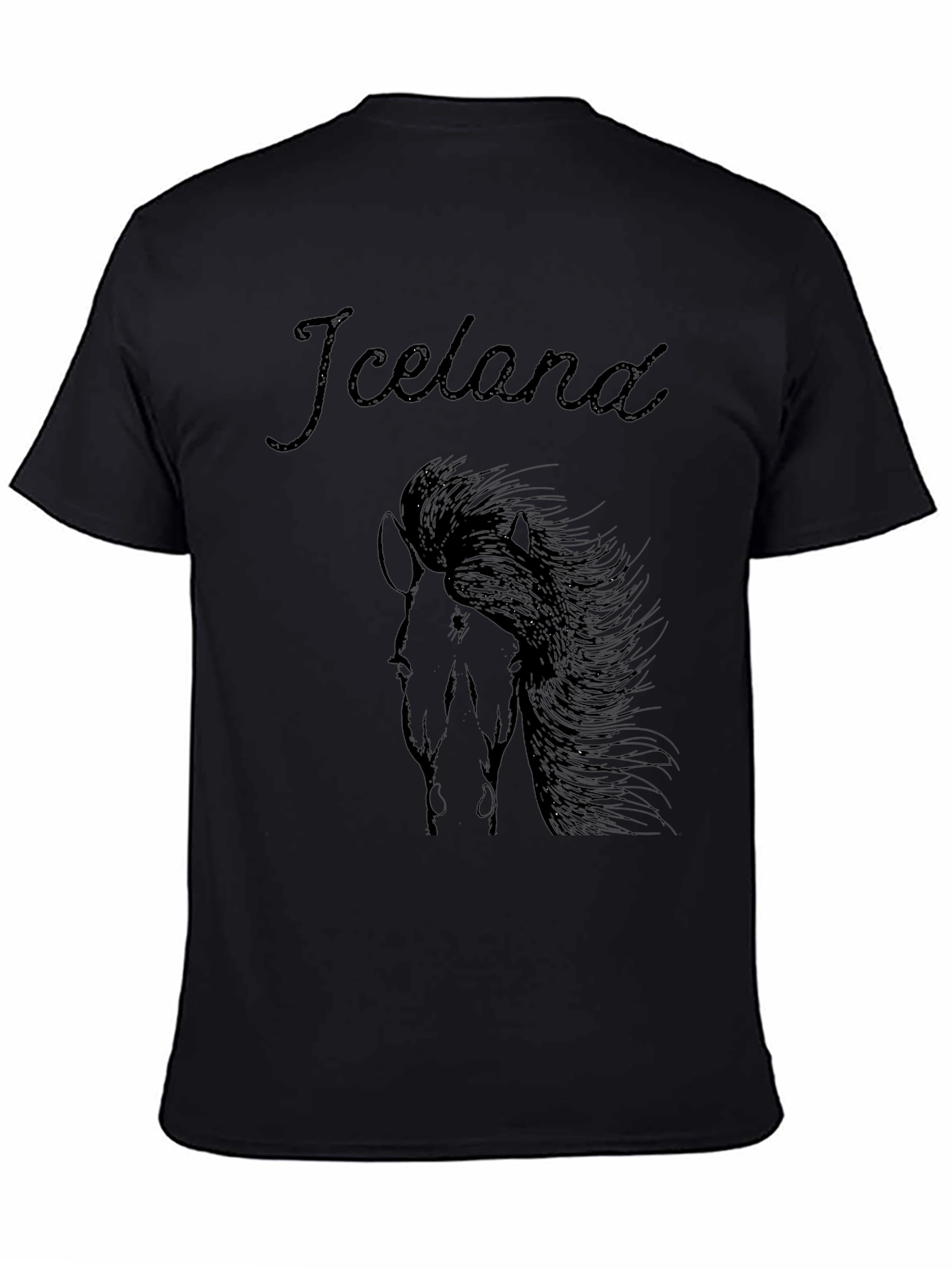 Iceland Horse Graphic T-Shirt - Unisex Black Tee