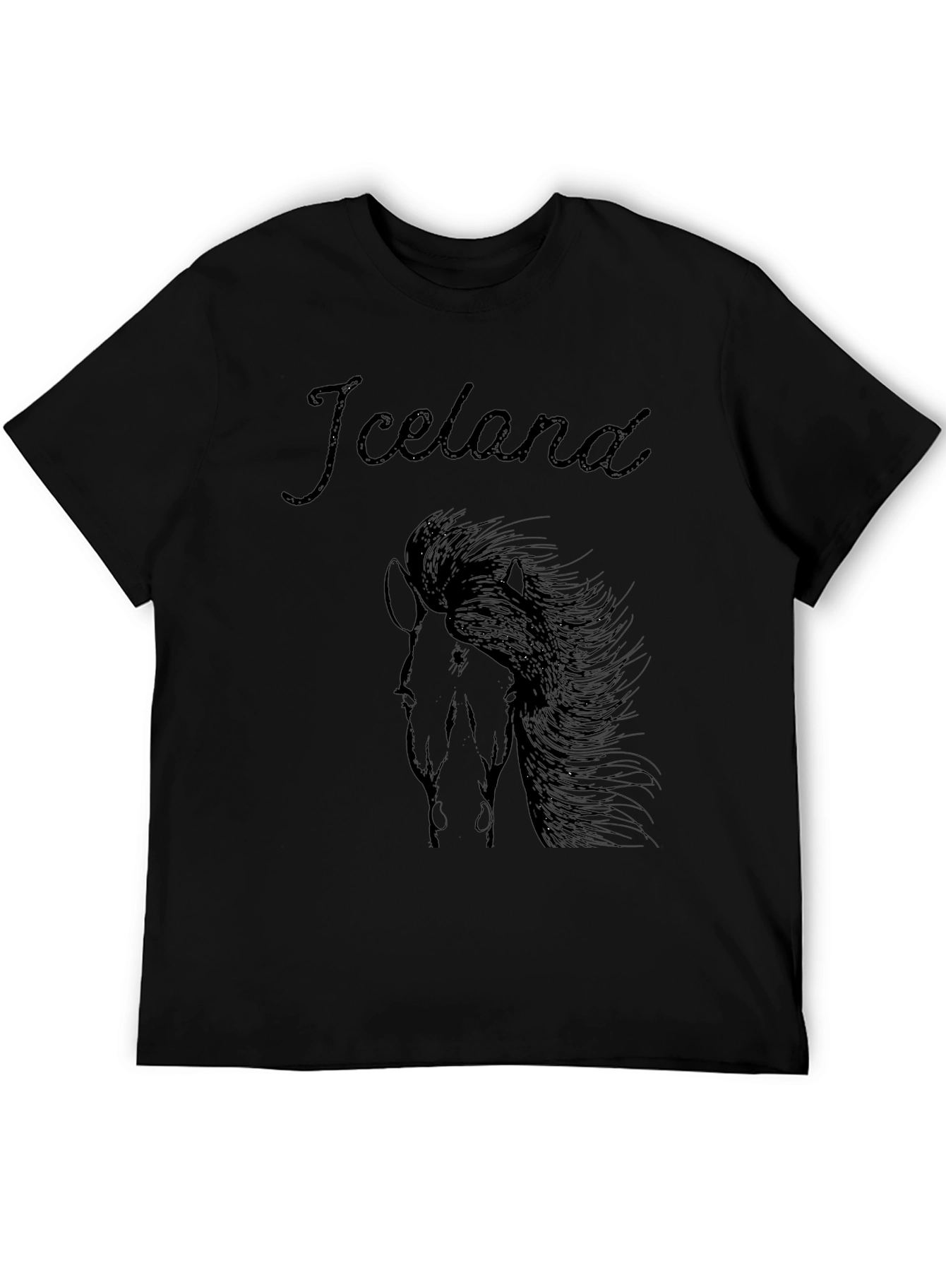 Iceland Horse Graphic T-Shirt - Unisex Black Tee