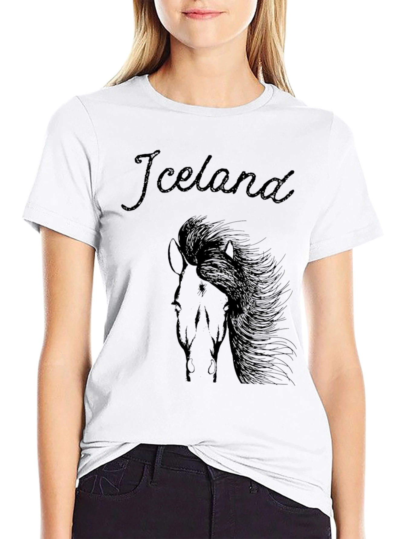 Iceland Horse Graphic T-Shirt - Unisex Black Tee