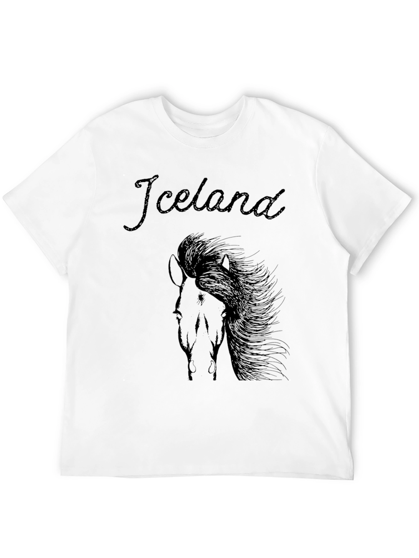 Iceland Horse Graphic T-Shirt - Unisex Black Tee