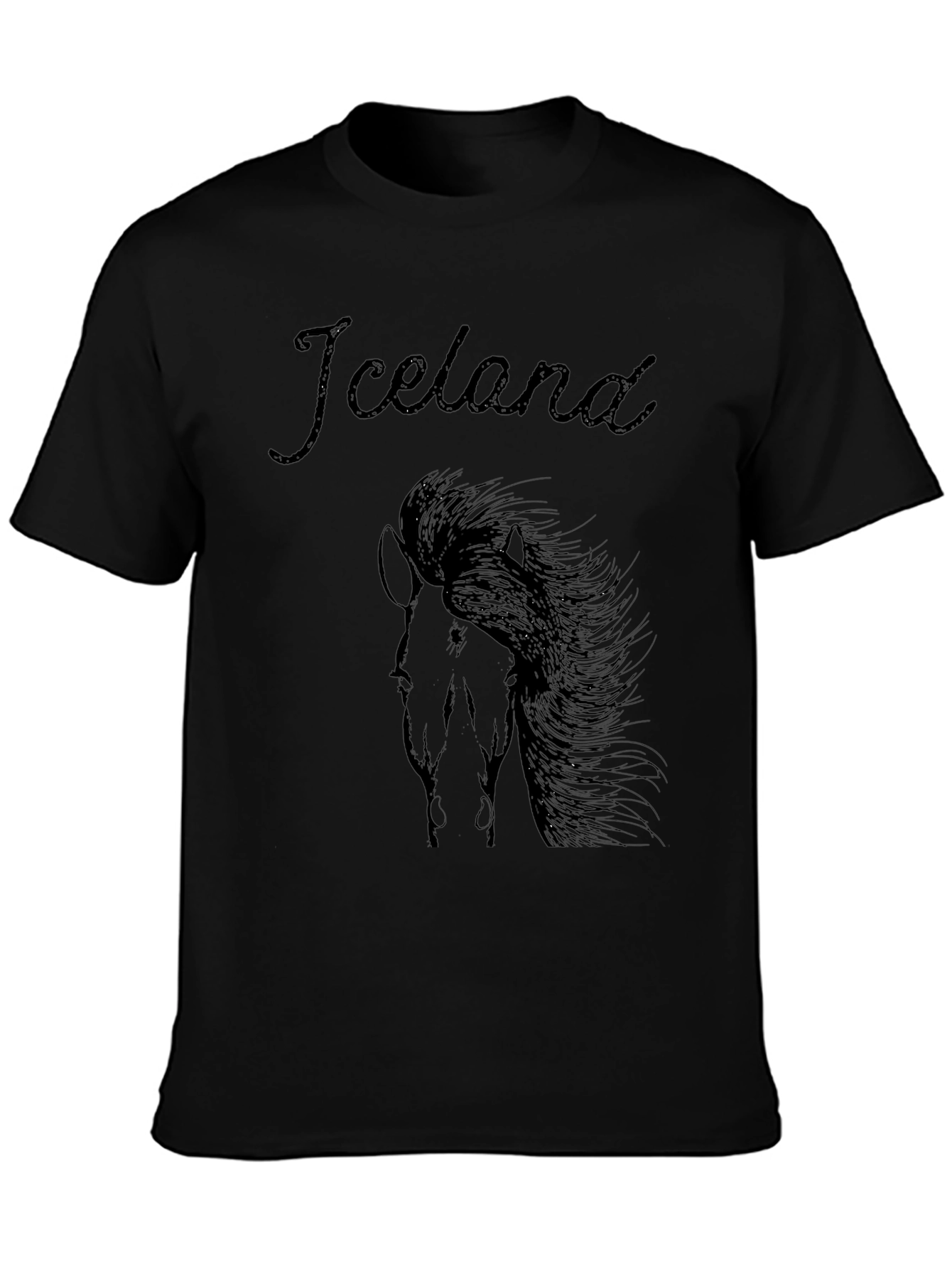 Iceland Horse Graphic T-Shirt - Unisex Black Tee