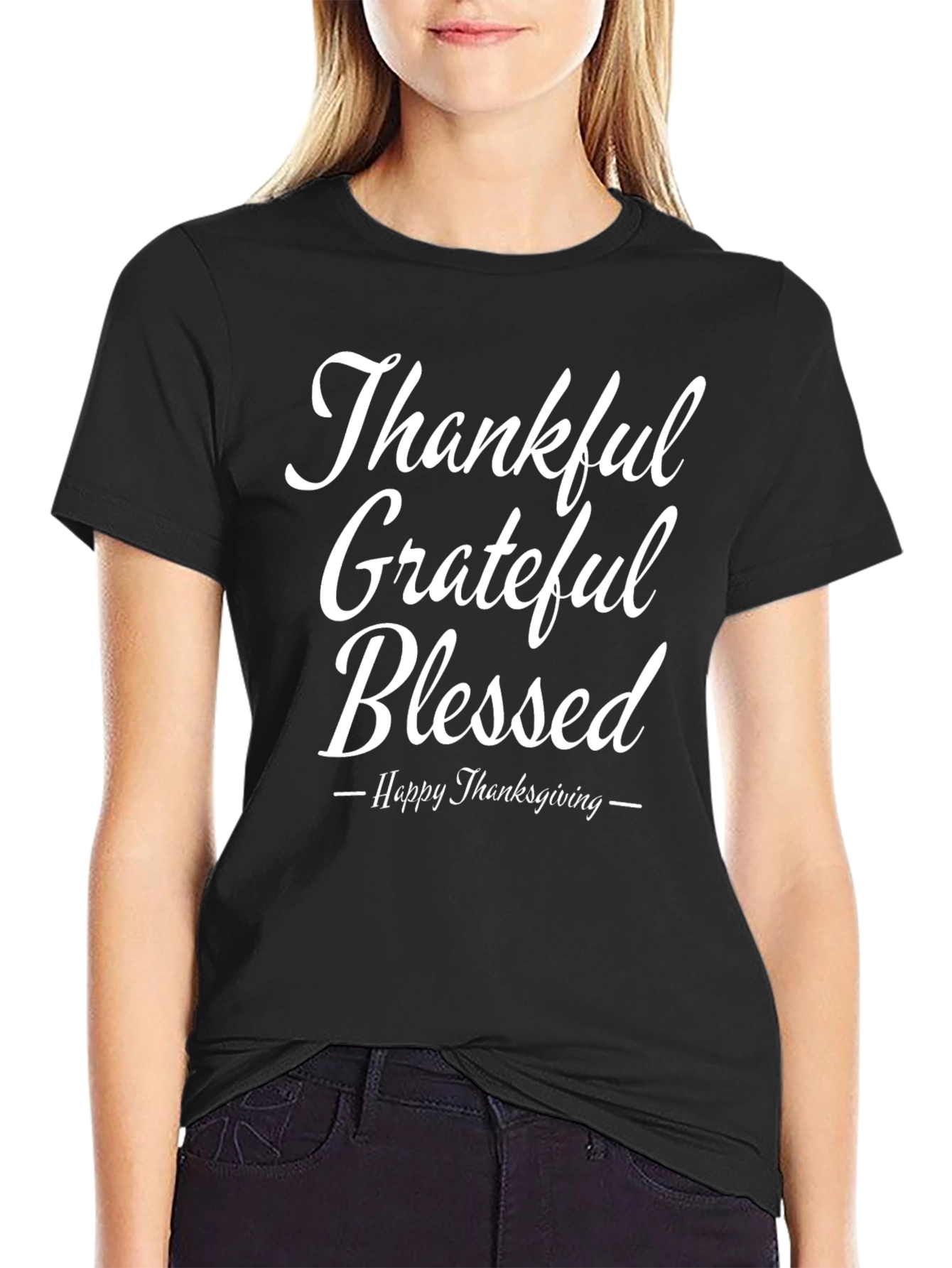 Thankful Grateful Blessed Thanksgiving T-Shirt