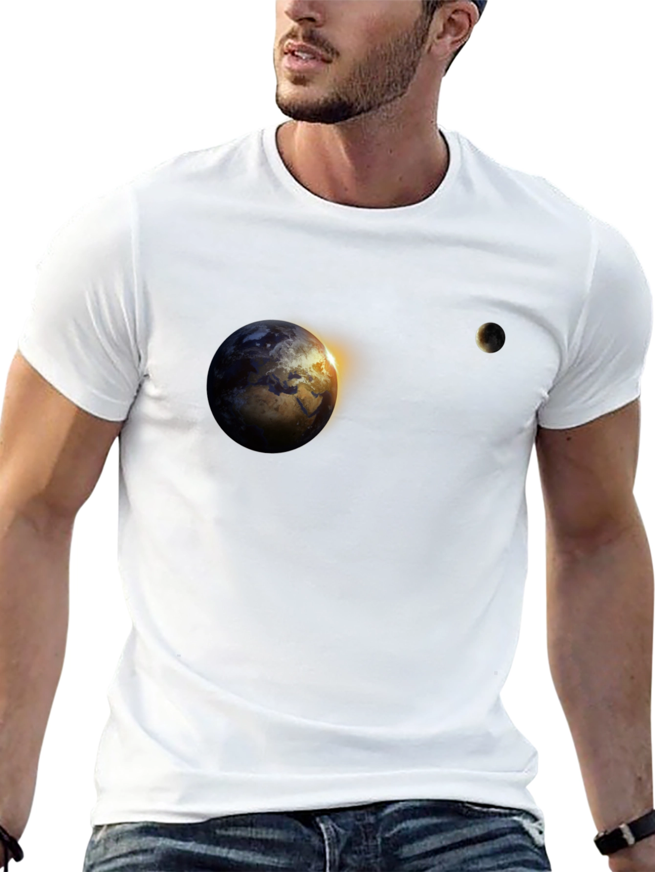 Earth & Moon Graphic Tee - Black
