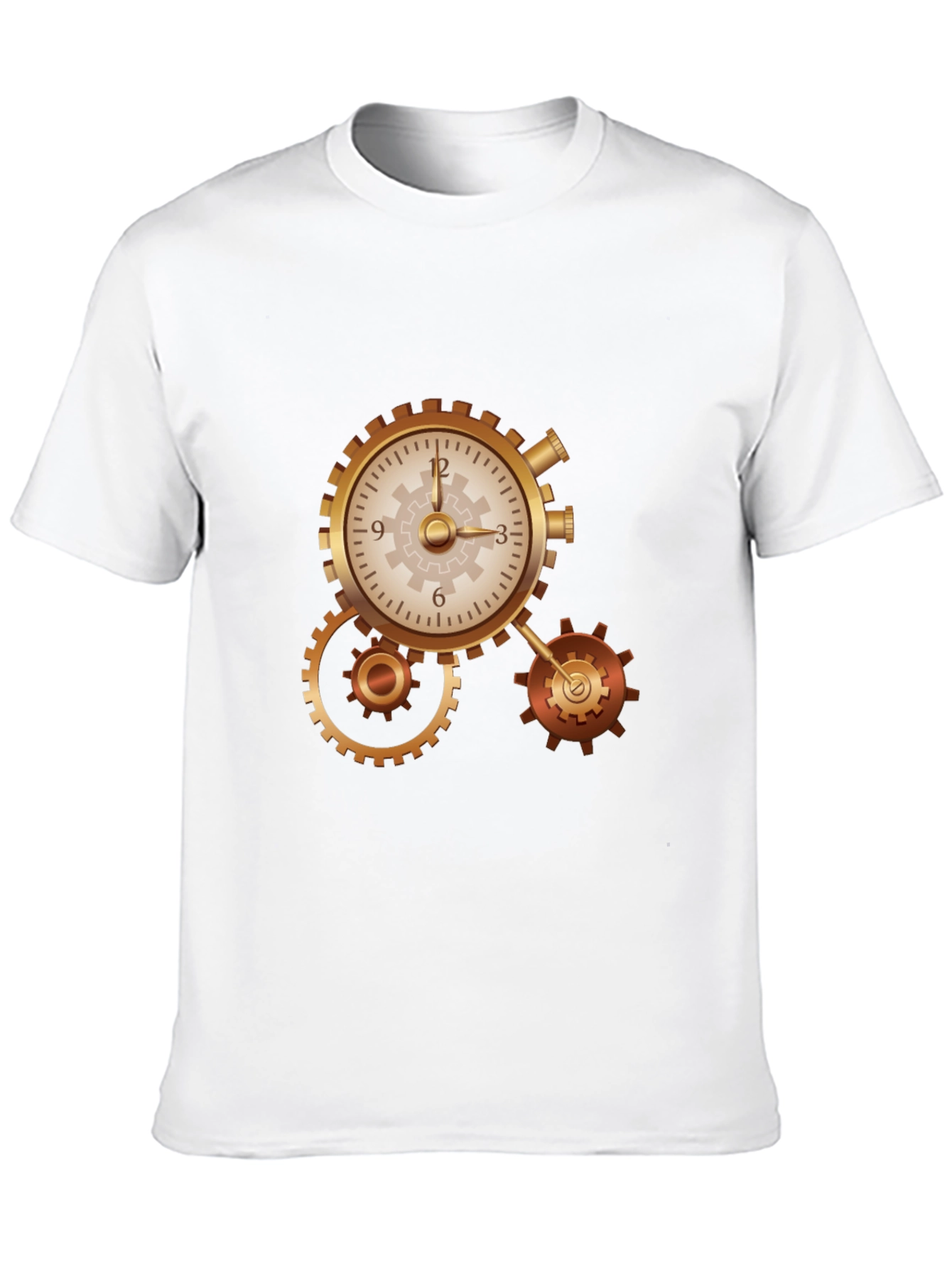 Steampunk Clockwork Gear Design Black T-Shirt