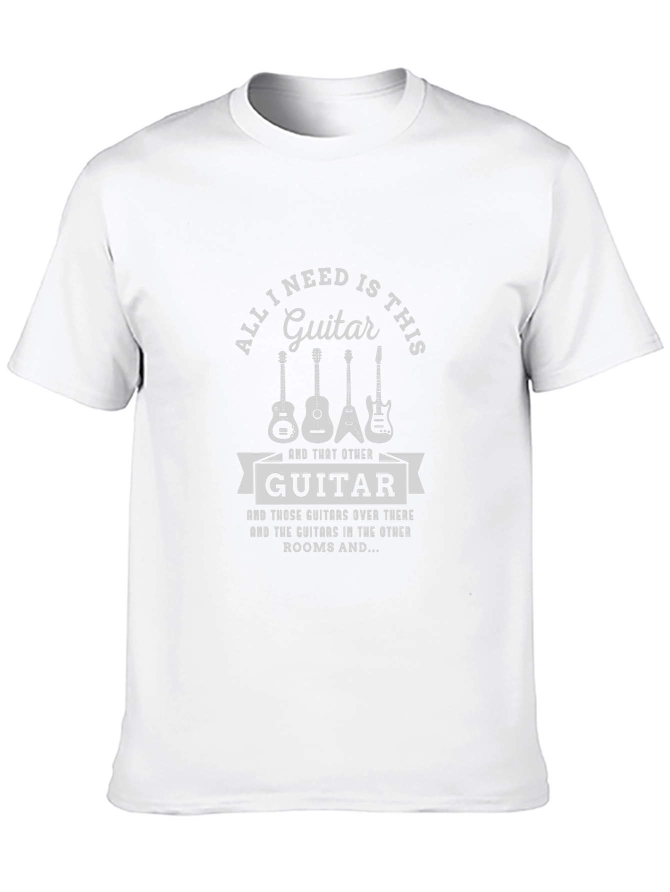All I Need is This Guitar Black Graphic T-Shirt