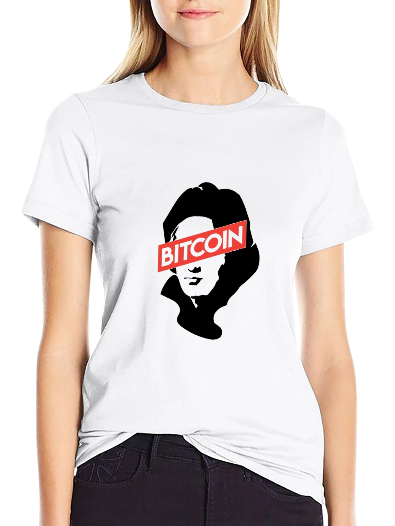 Bitcoin Graphic Print Black T-Shirt