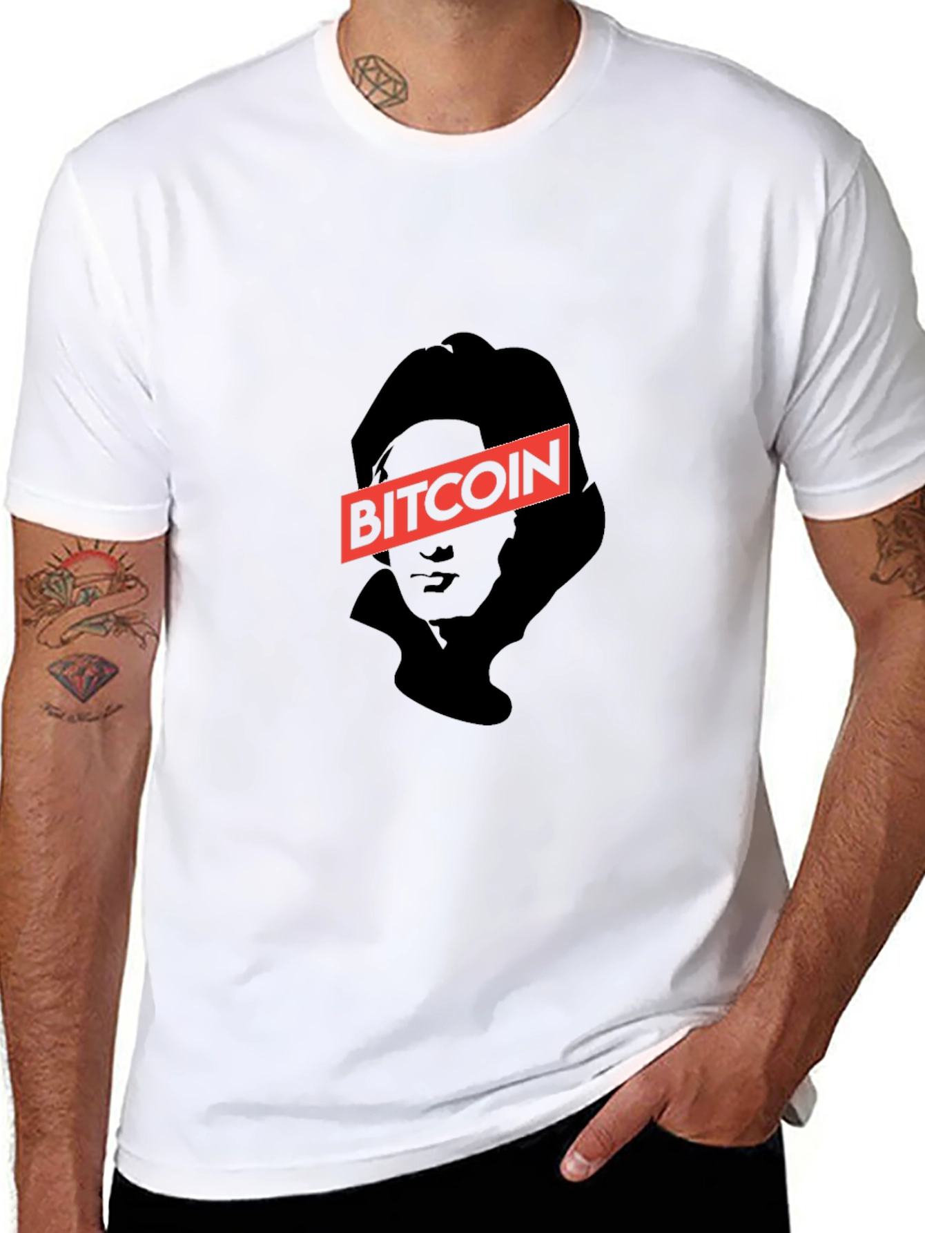 Bitcoin Graphic Print Black T-Shirt