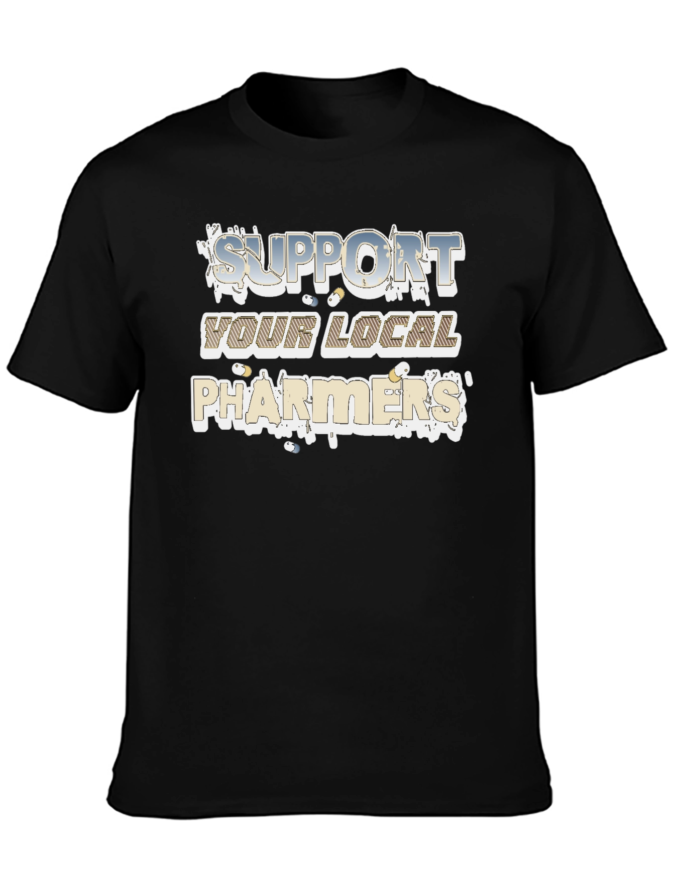 Support Your Local Pharmers Black T-Shirt