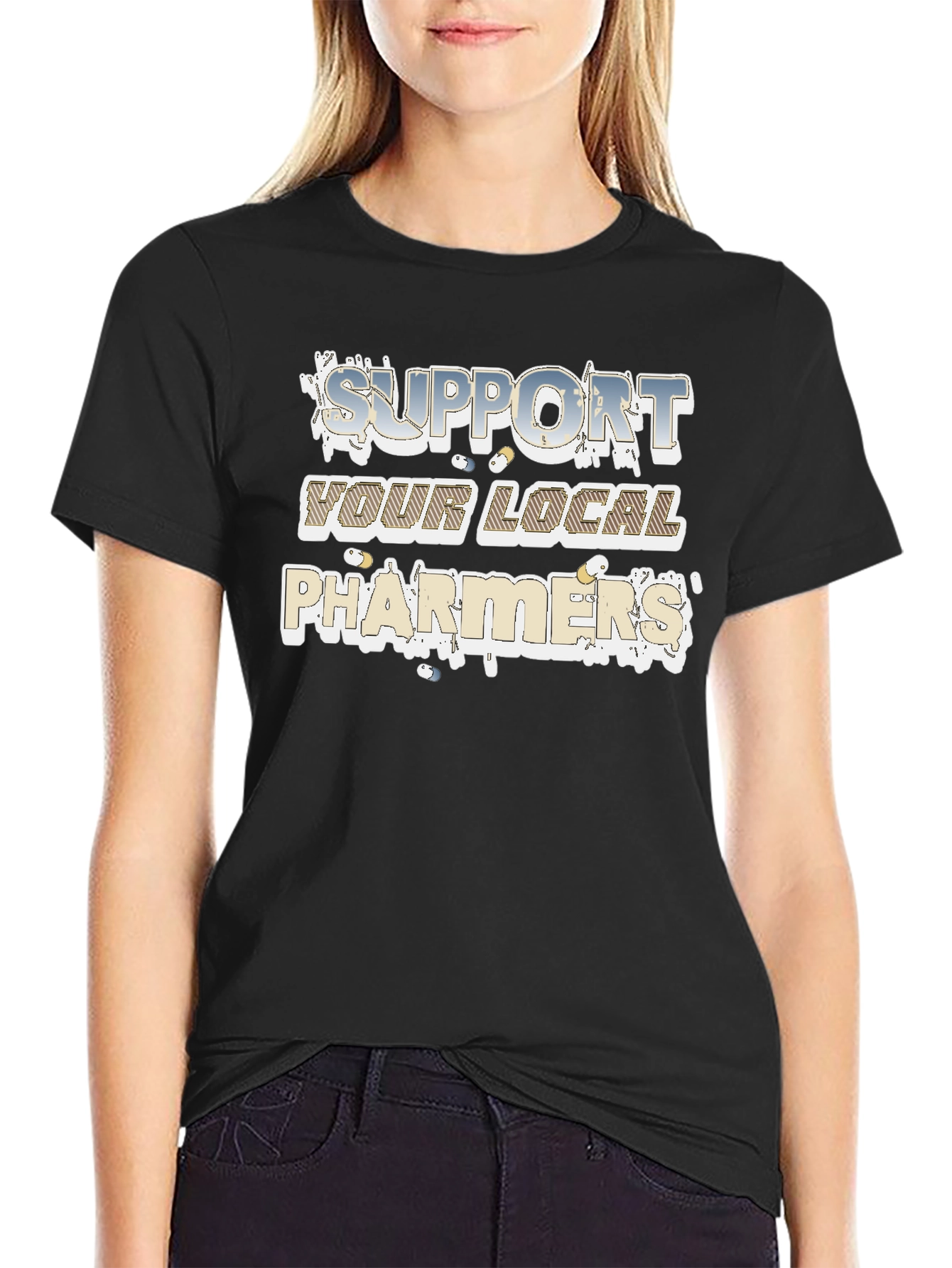 Support Your Local Pharmers Black T-Shirt
