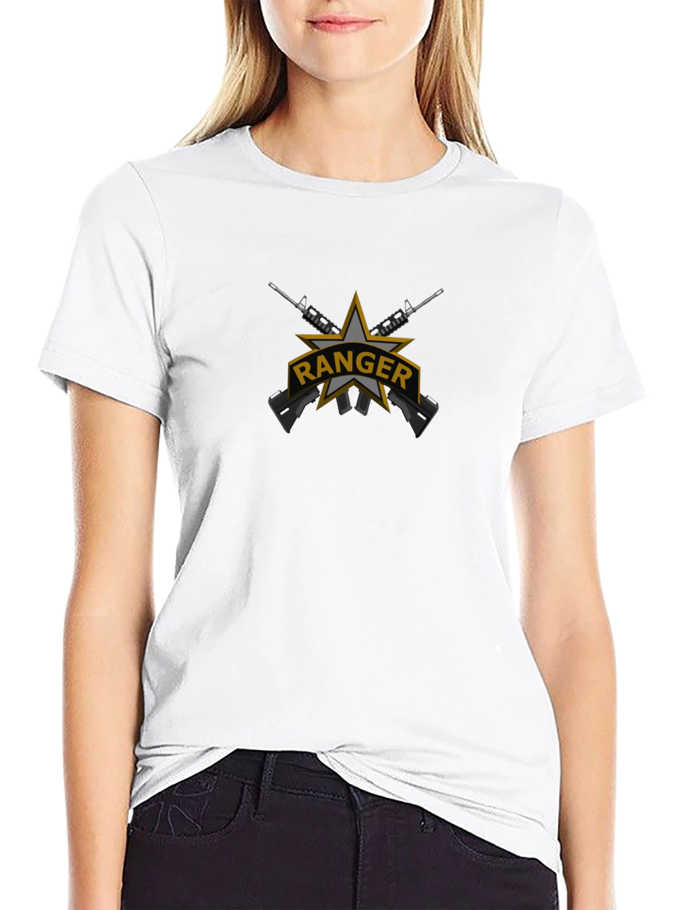Ranger Star Black T-Shirt - Military Inspired Design