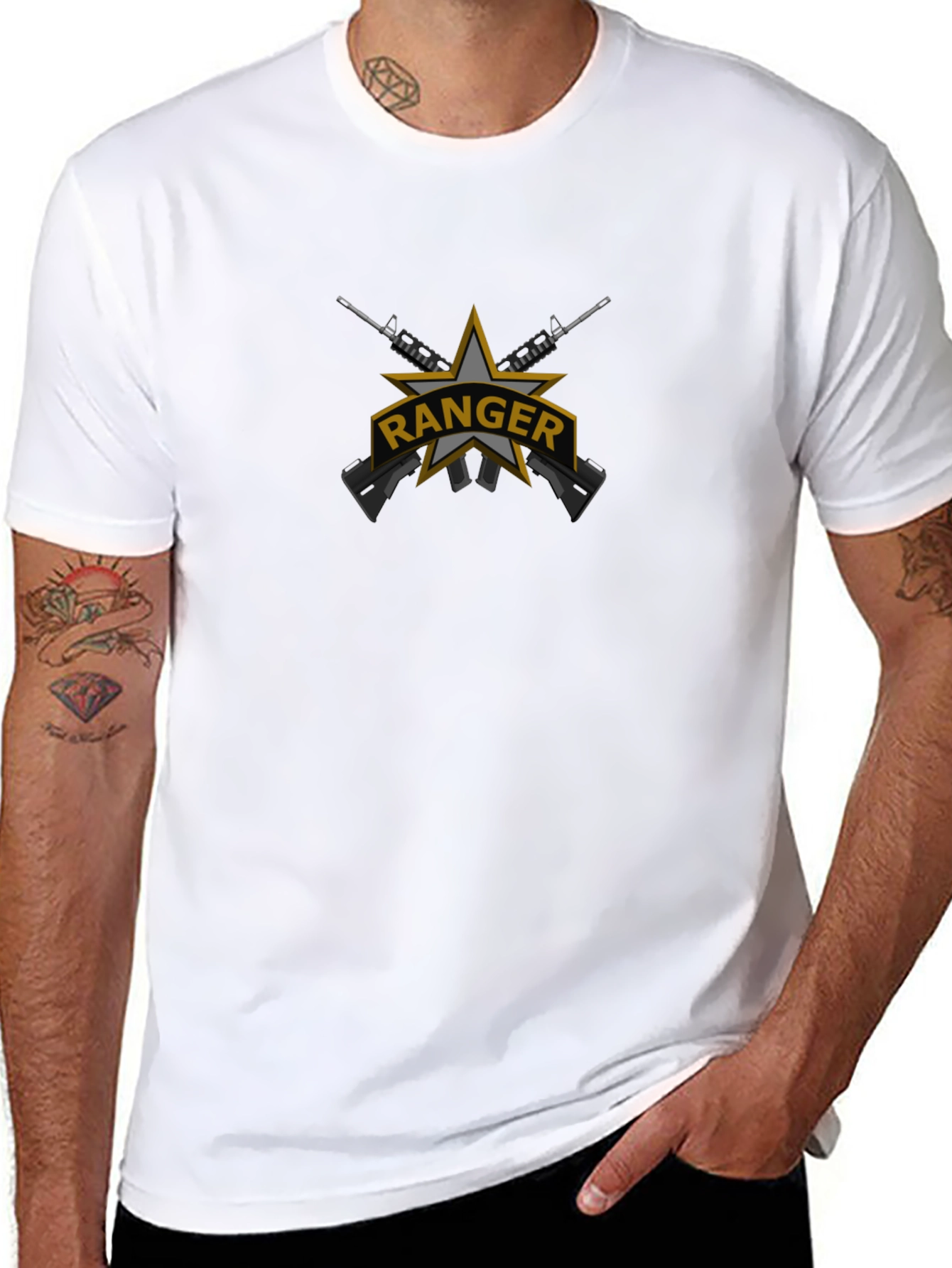 Ranger Star Black T-Shirt - Military Inspired Design