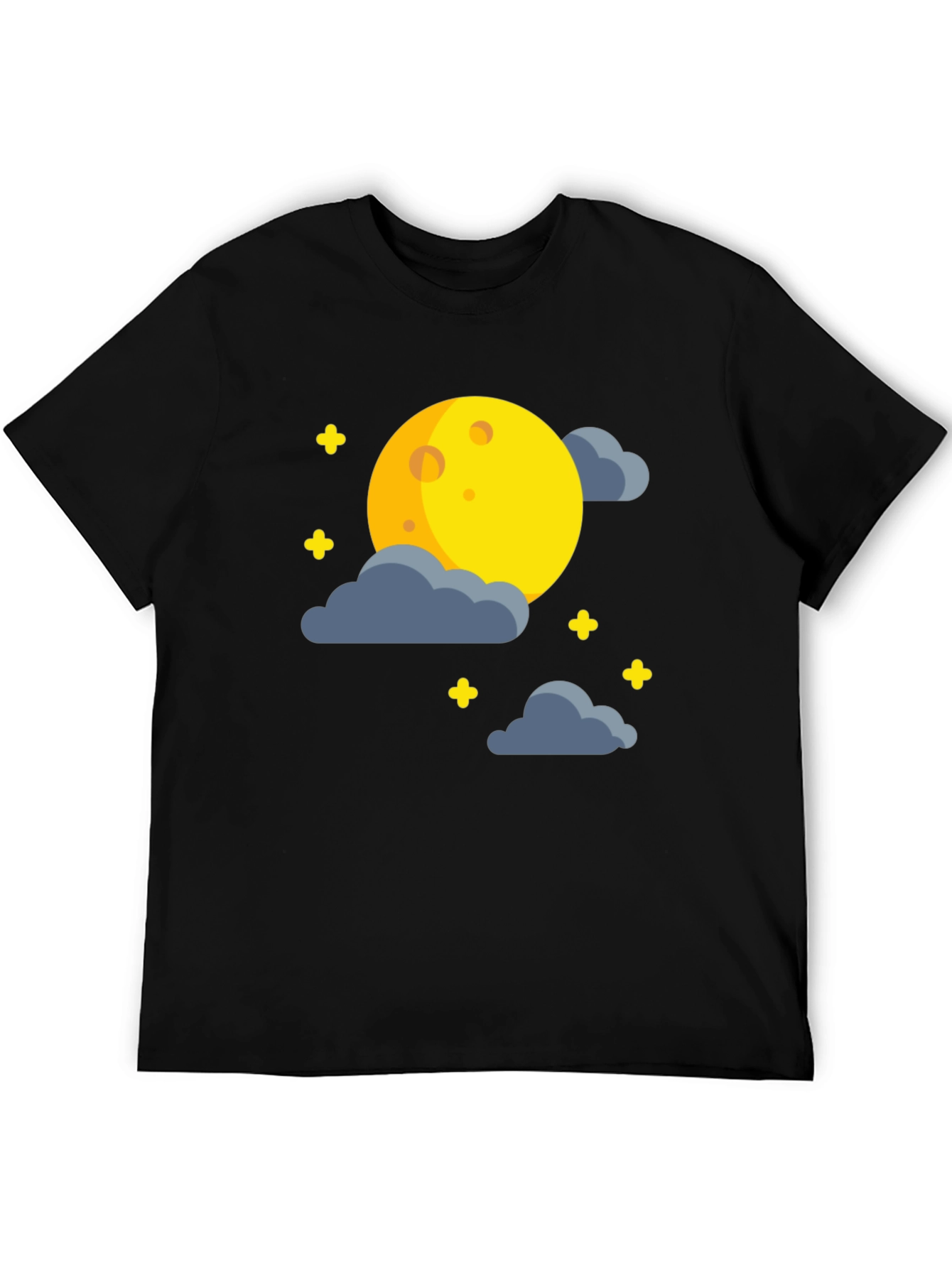 Moon and Stars Graphic Black T-Shirt