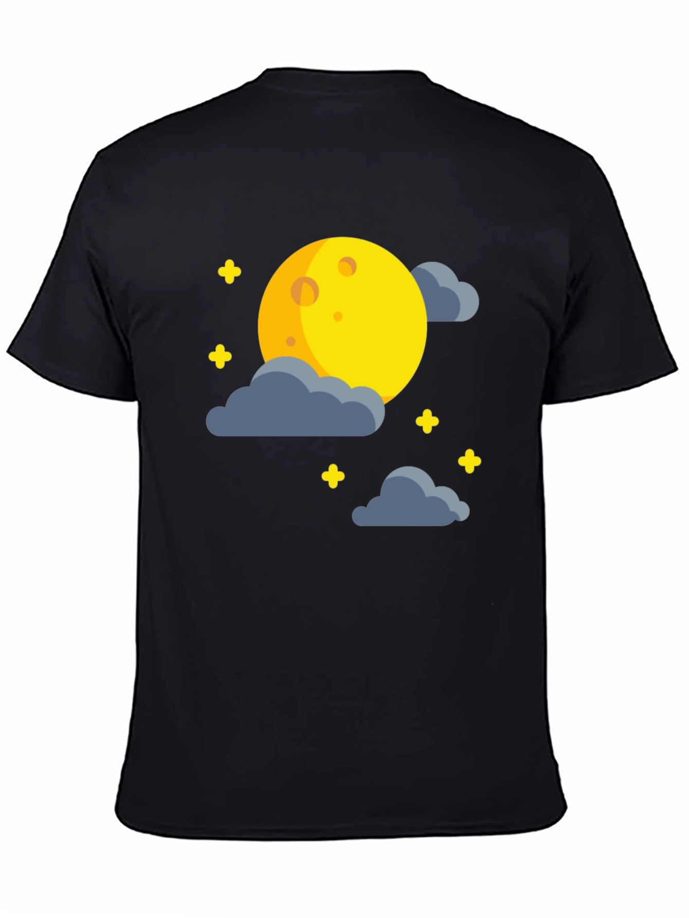Moon and Stars Graphic Black T-Shirt