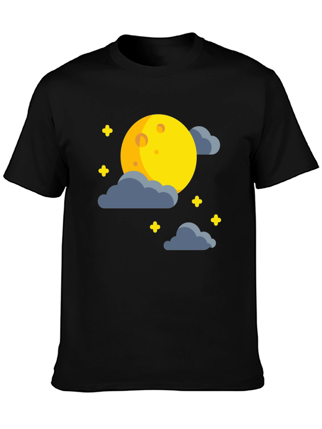 Moon and Stars Graphic Black T-Shirt