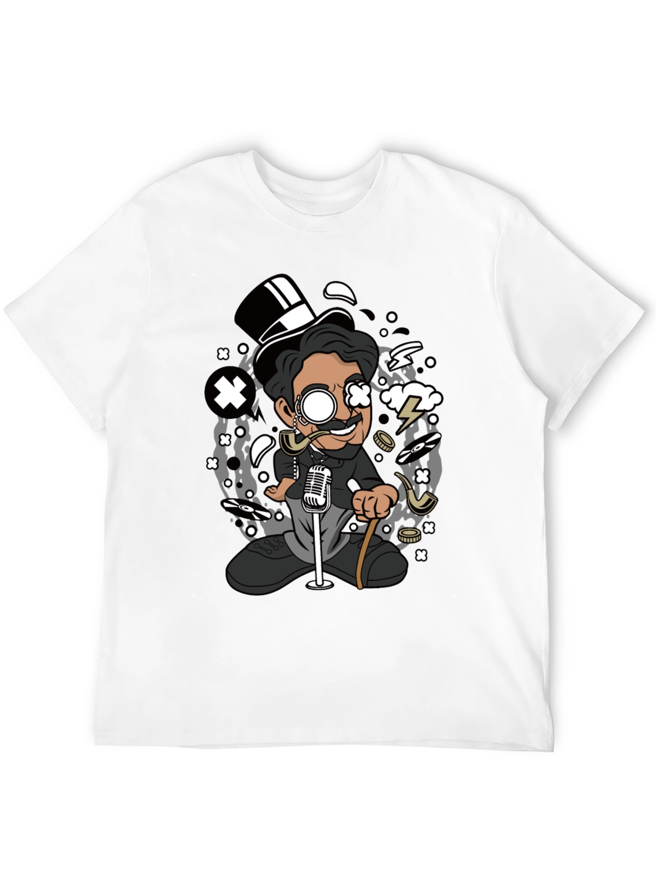 Cartoon Character Graphic Black T-Shirt