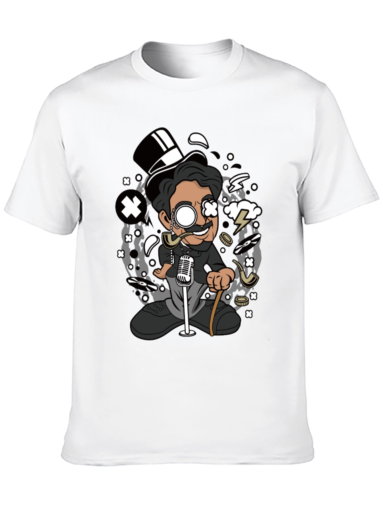 Cartoon Character Graphic Black T-Shirt