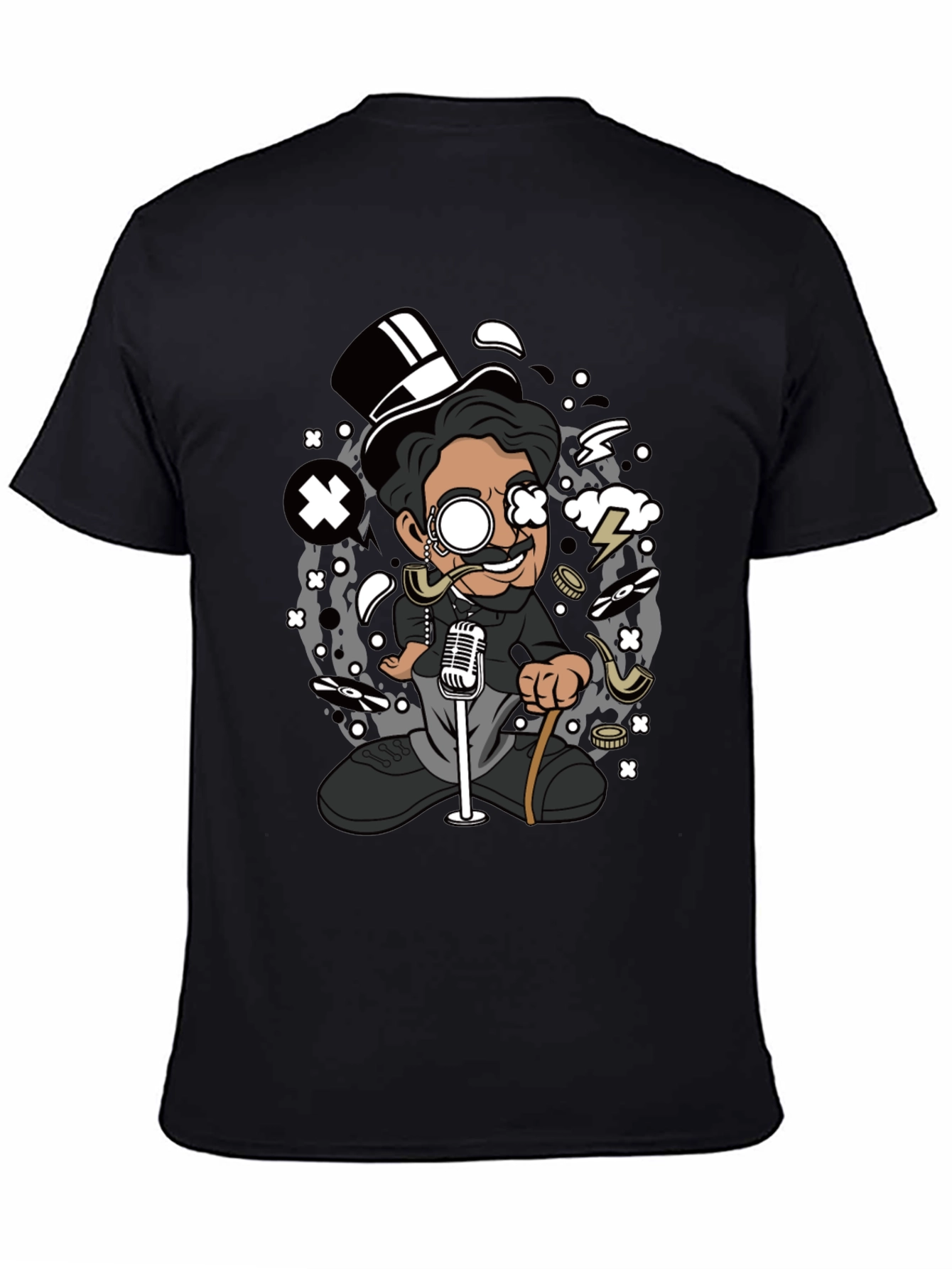 Cartoon Character Graphic Black T-Shirt