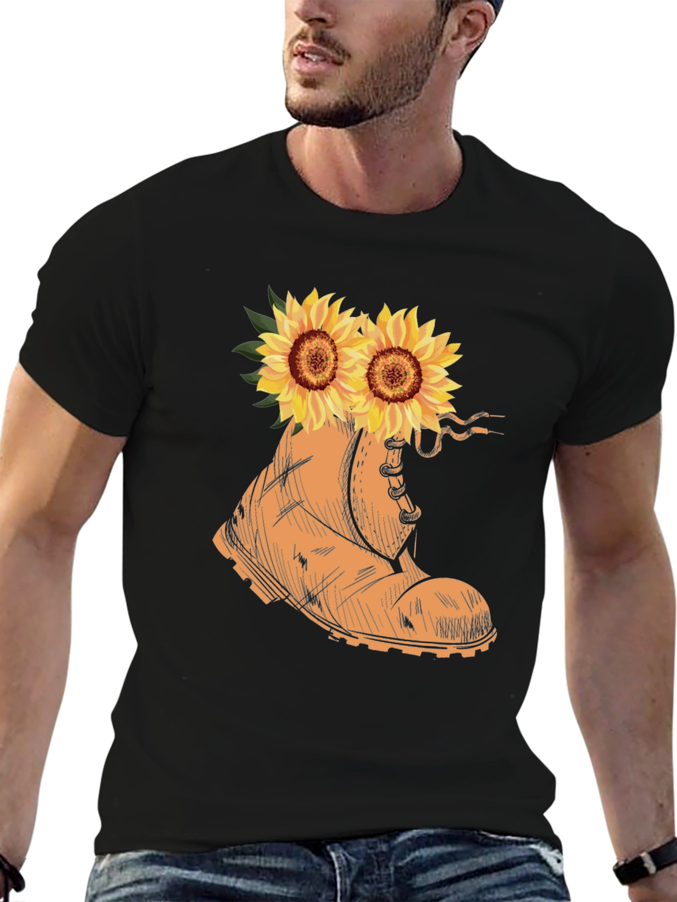 Sunflower Boot Graphic Tee - Stylish Unisex T-Shirt