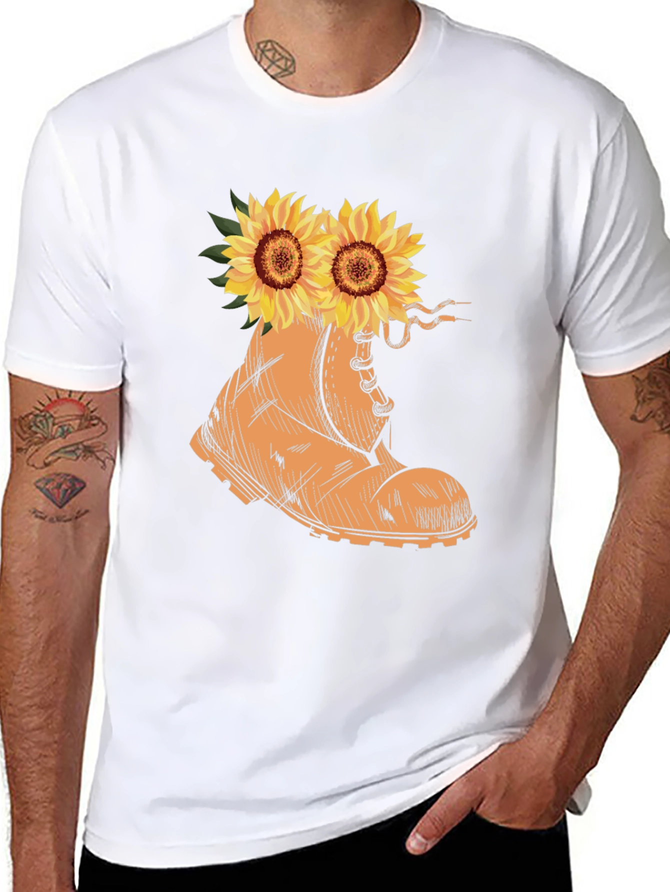 Sunflower Boot Graphic Tee - Stylish Unisex T-Shirt