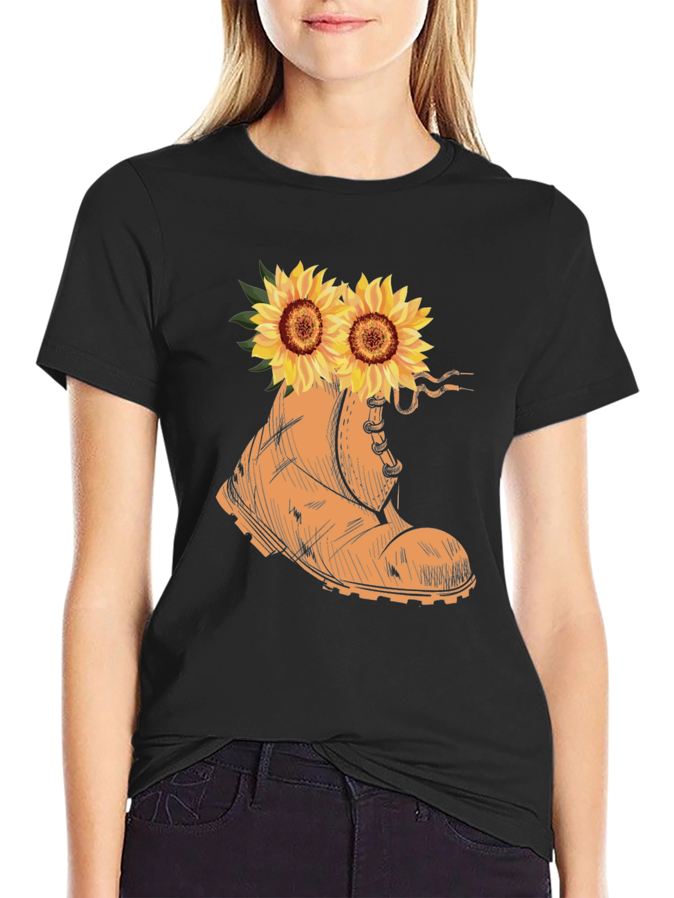 Sunflower Boot Graphic Tee - Stylish Unisex T-Shirt