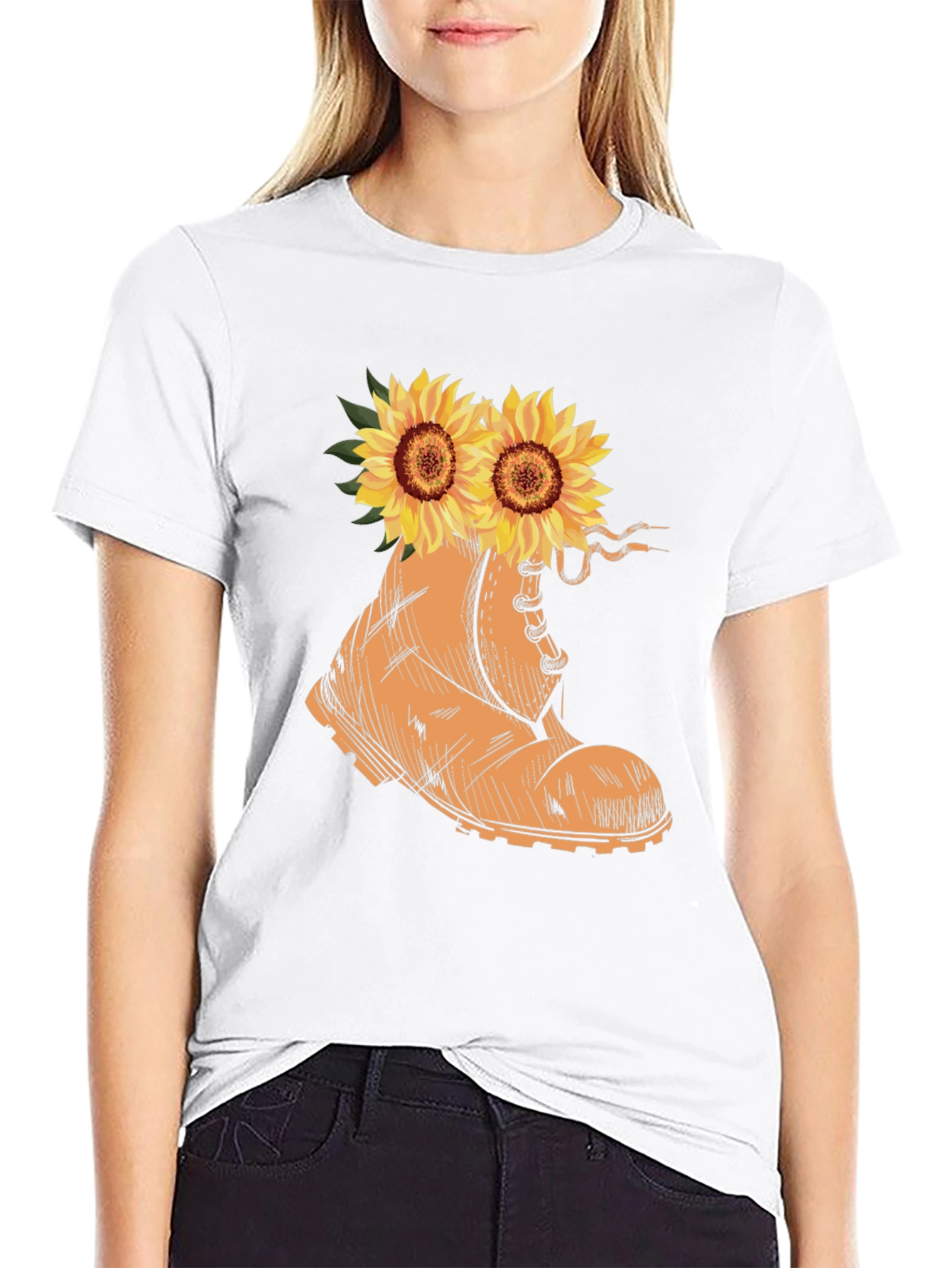 Sunflower Boot Graphic Tee - Stylish Unisex T-Shirt