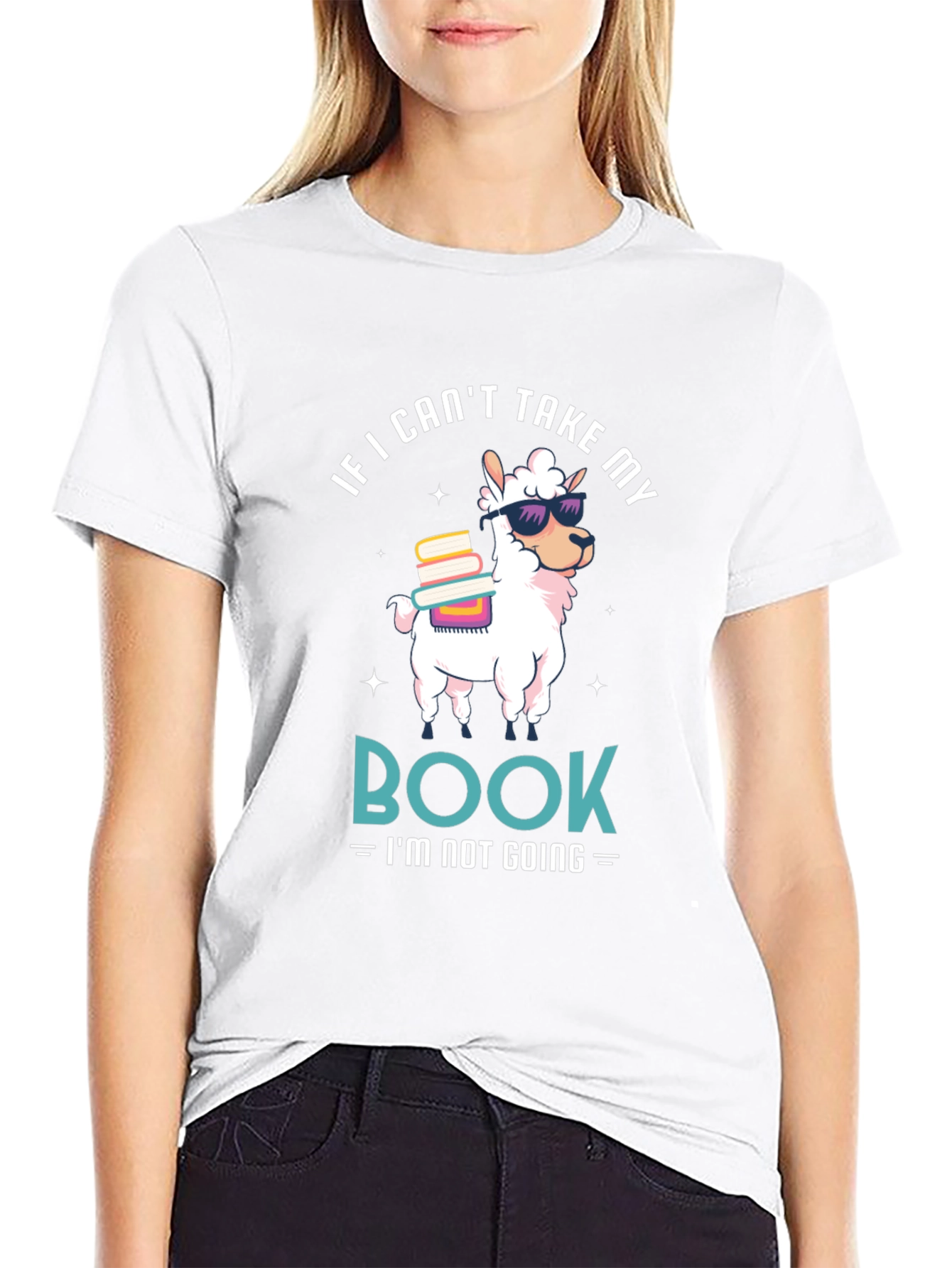 Llama Book Lover Graphic T-Shirt
