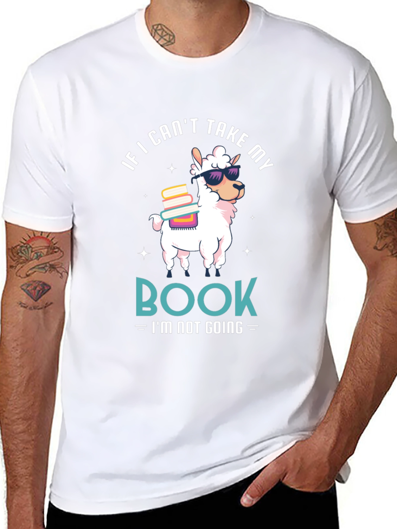 Llama Book Lover Graphic T-Shirt