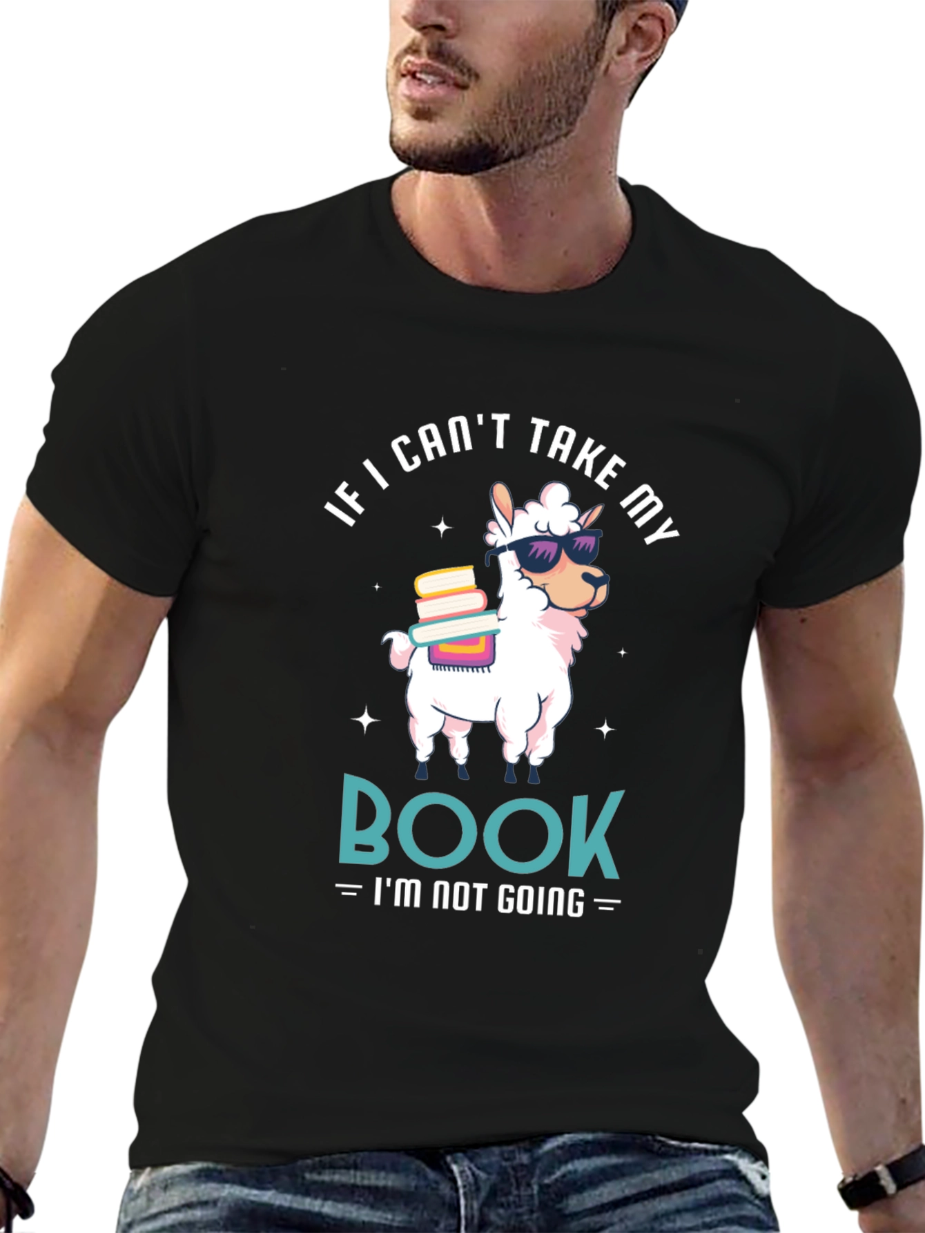 Llama Book Lover Graphic T-Shirt