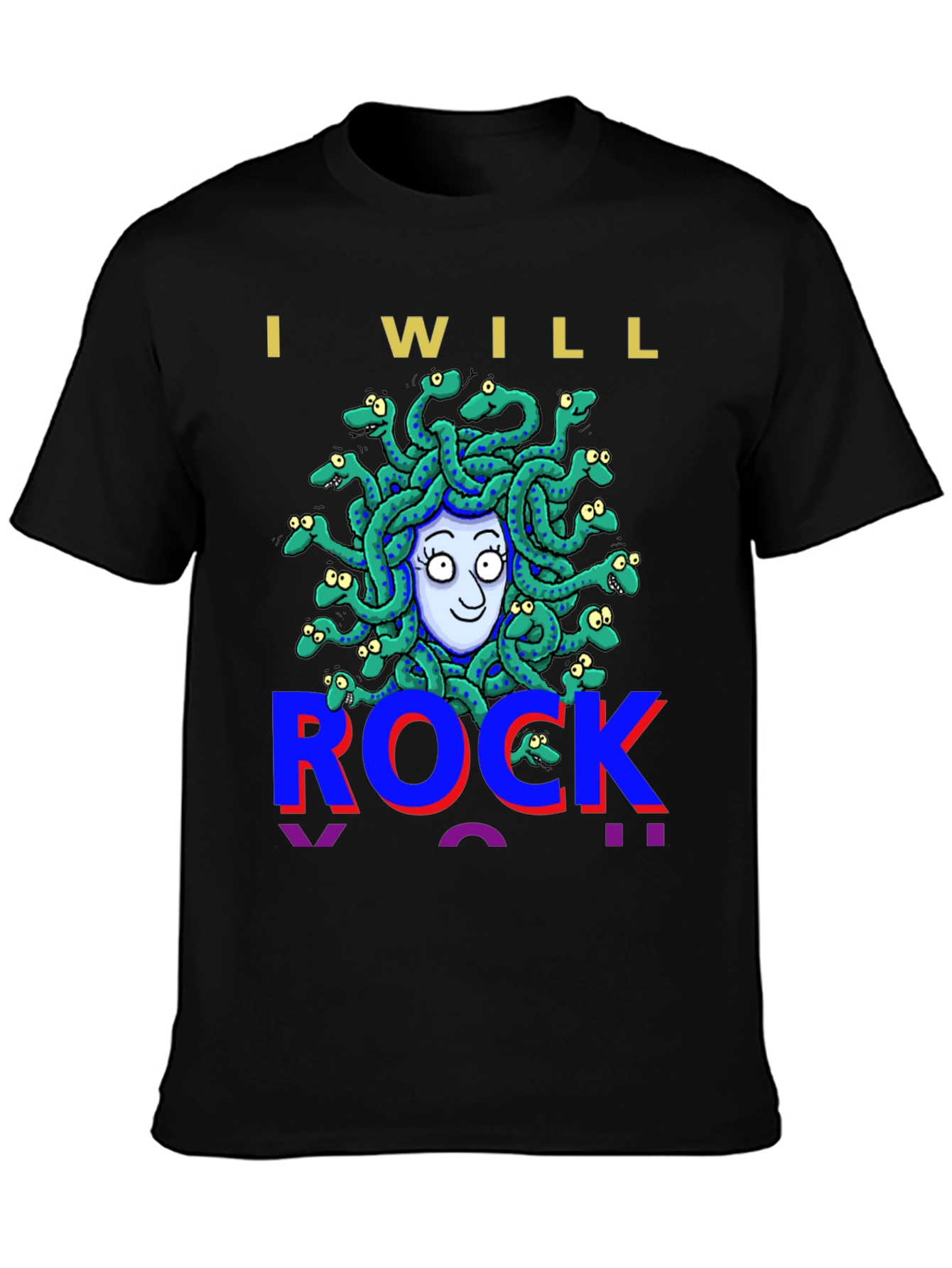 I Will Rock Medusa Graphic Tee - Black