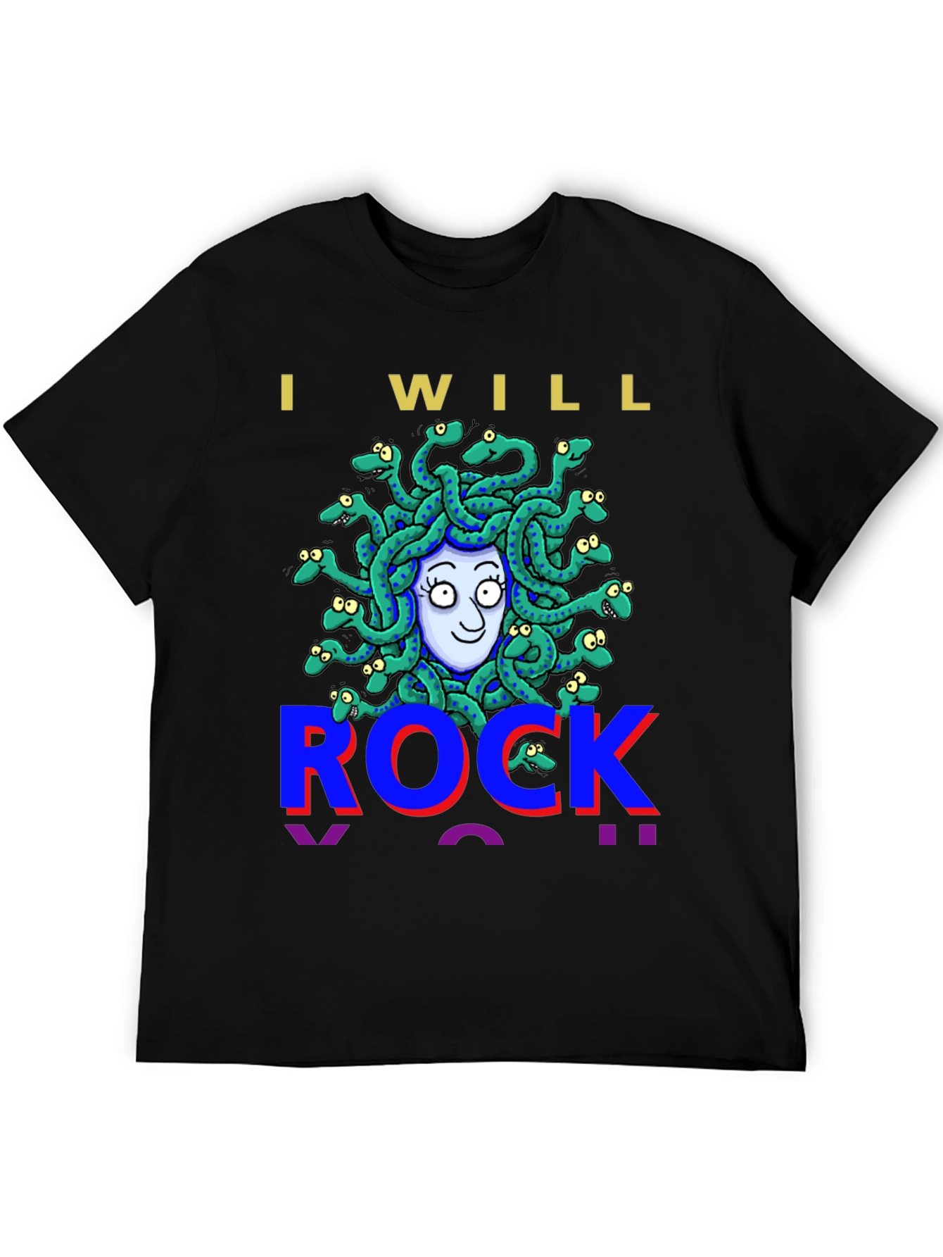 I Will Rock Medusa Graphic Tee - Black