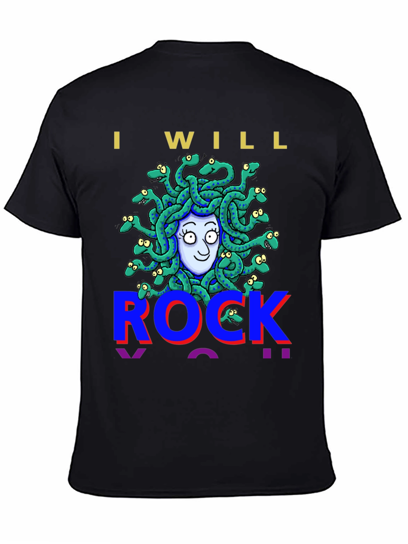 I Will Rock Medusa Graphic Tee - Black
