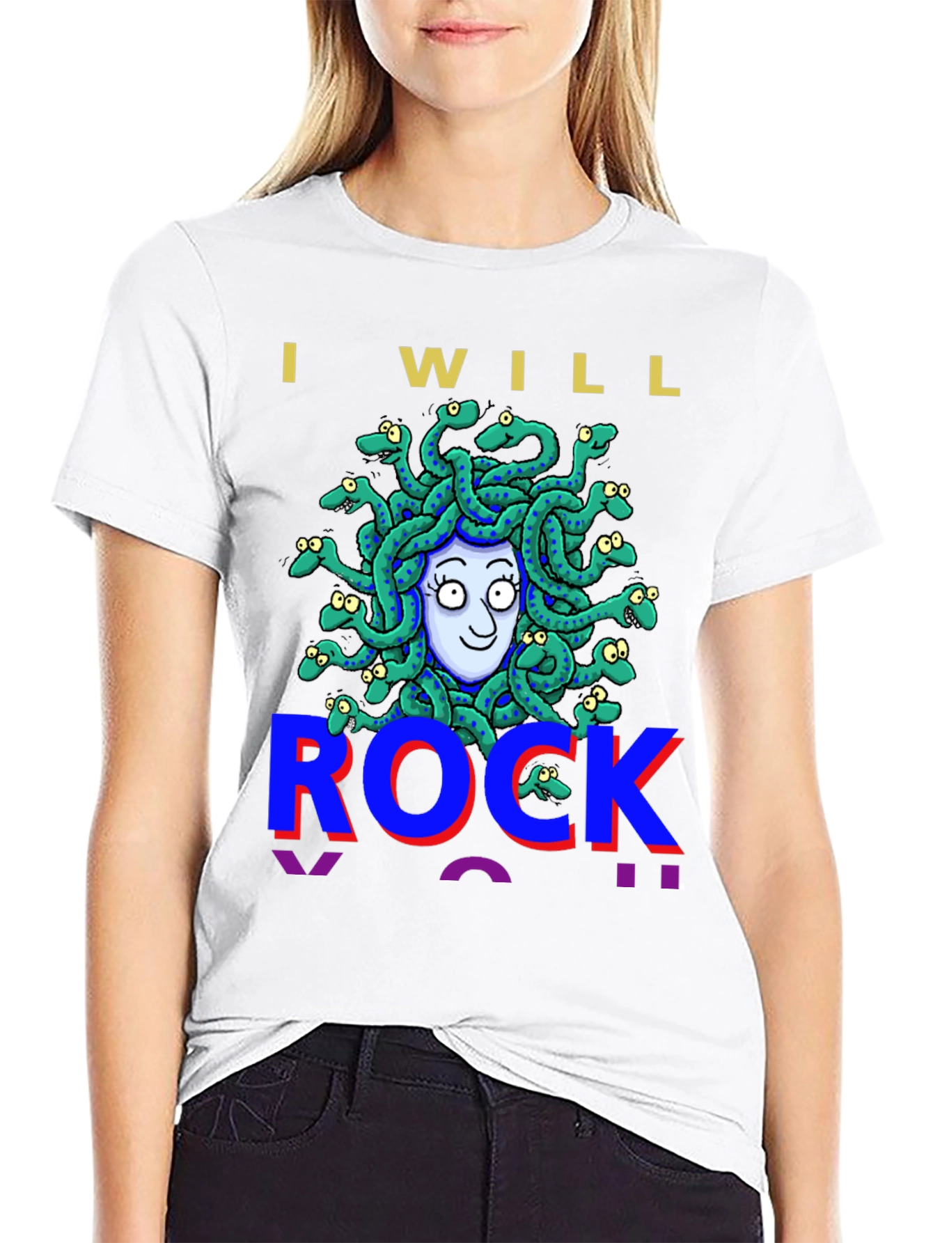 I Will Rock Medusa Graphic Tee - Black
