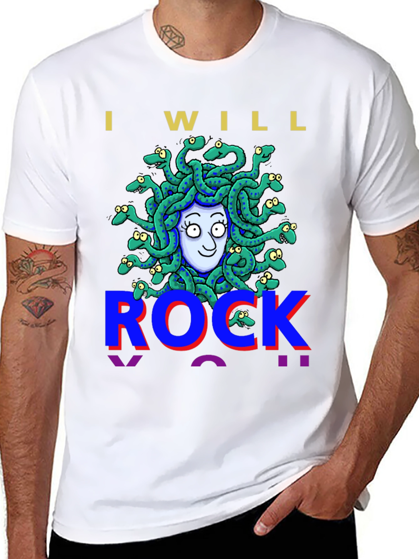 I Will Rock Medusa Graphic Tee - Black