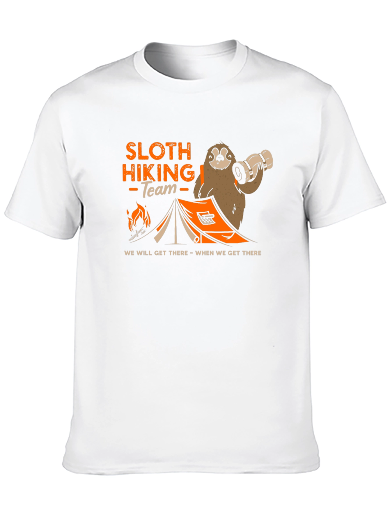 Sloth Hiking Team Black T-Shirt: We Will Get There!