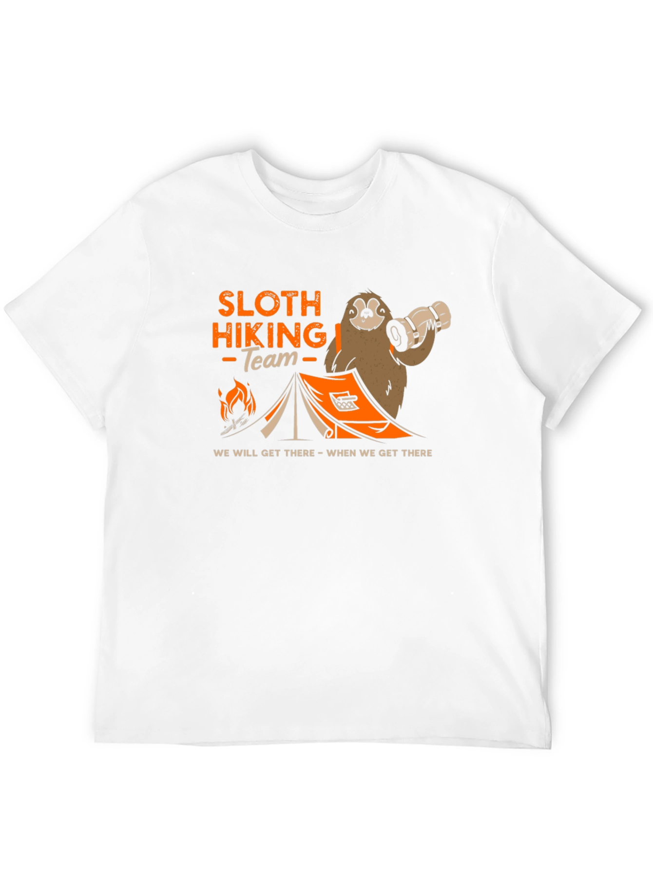 Sloth Hiking Team Black T-Shirt: We Will Get There!